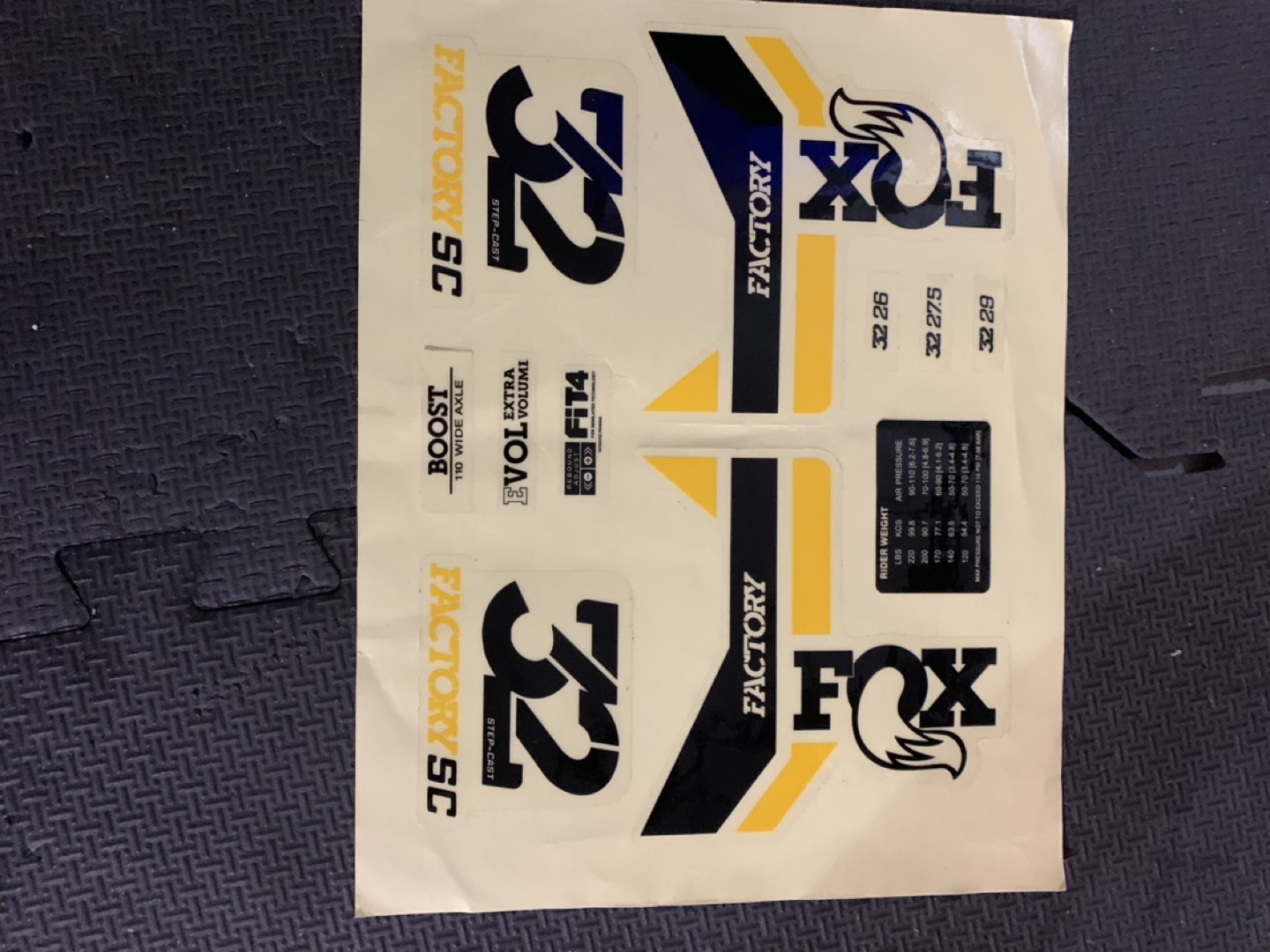 Fox Factory Fork Decals