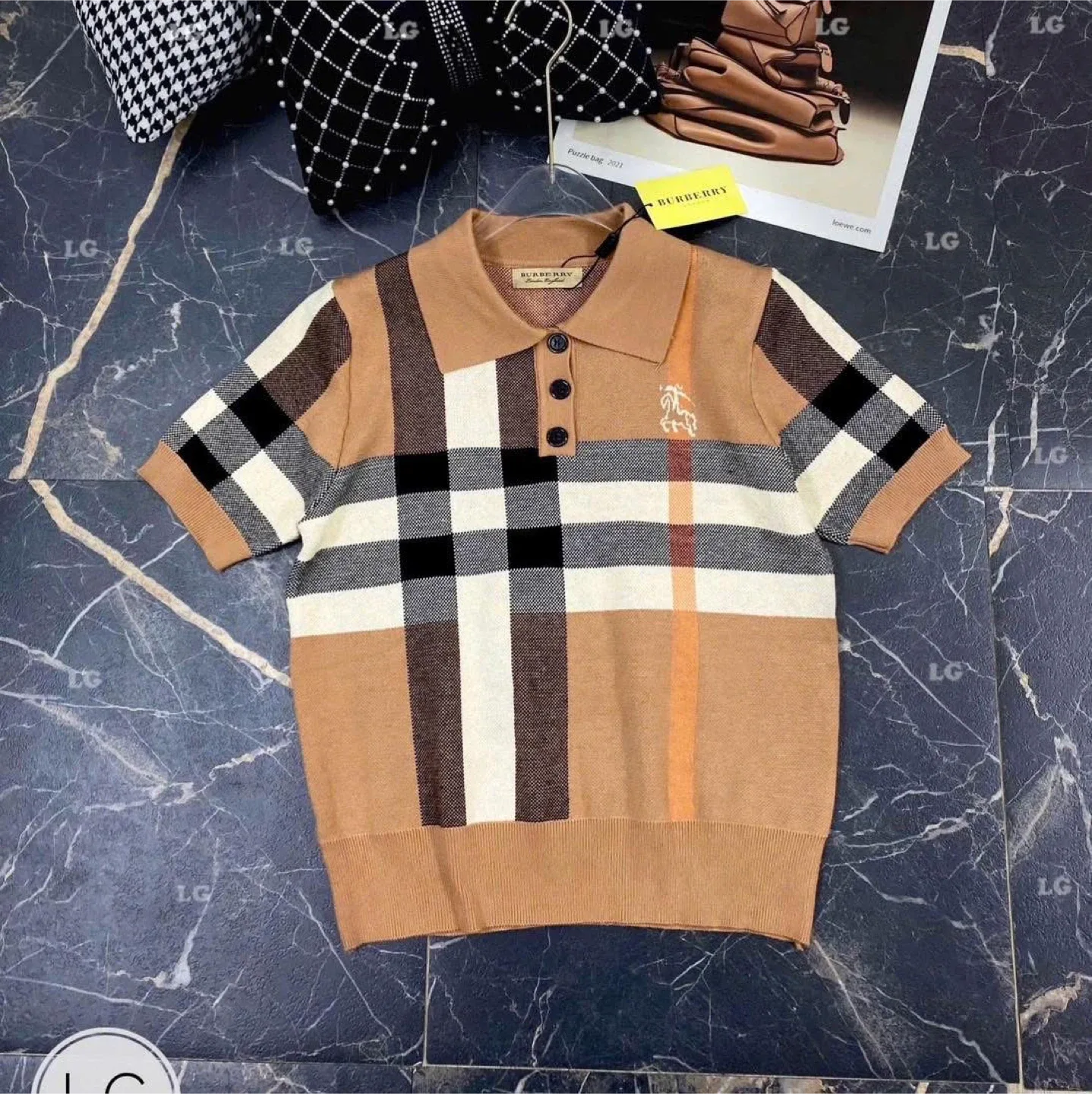 Burberry Plaid Polo Shirt thumbnail