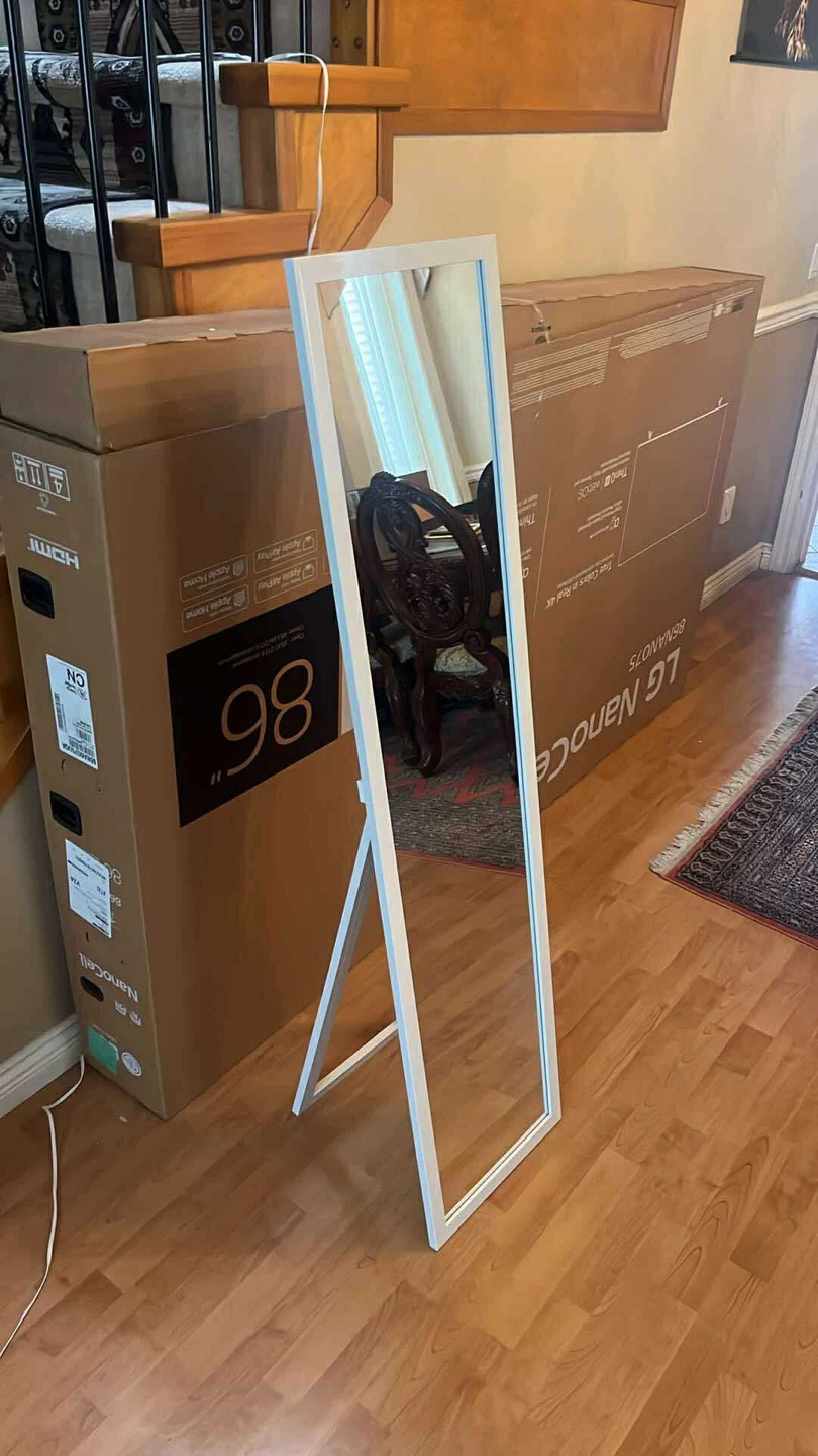 Standing Mirror with White Frame