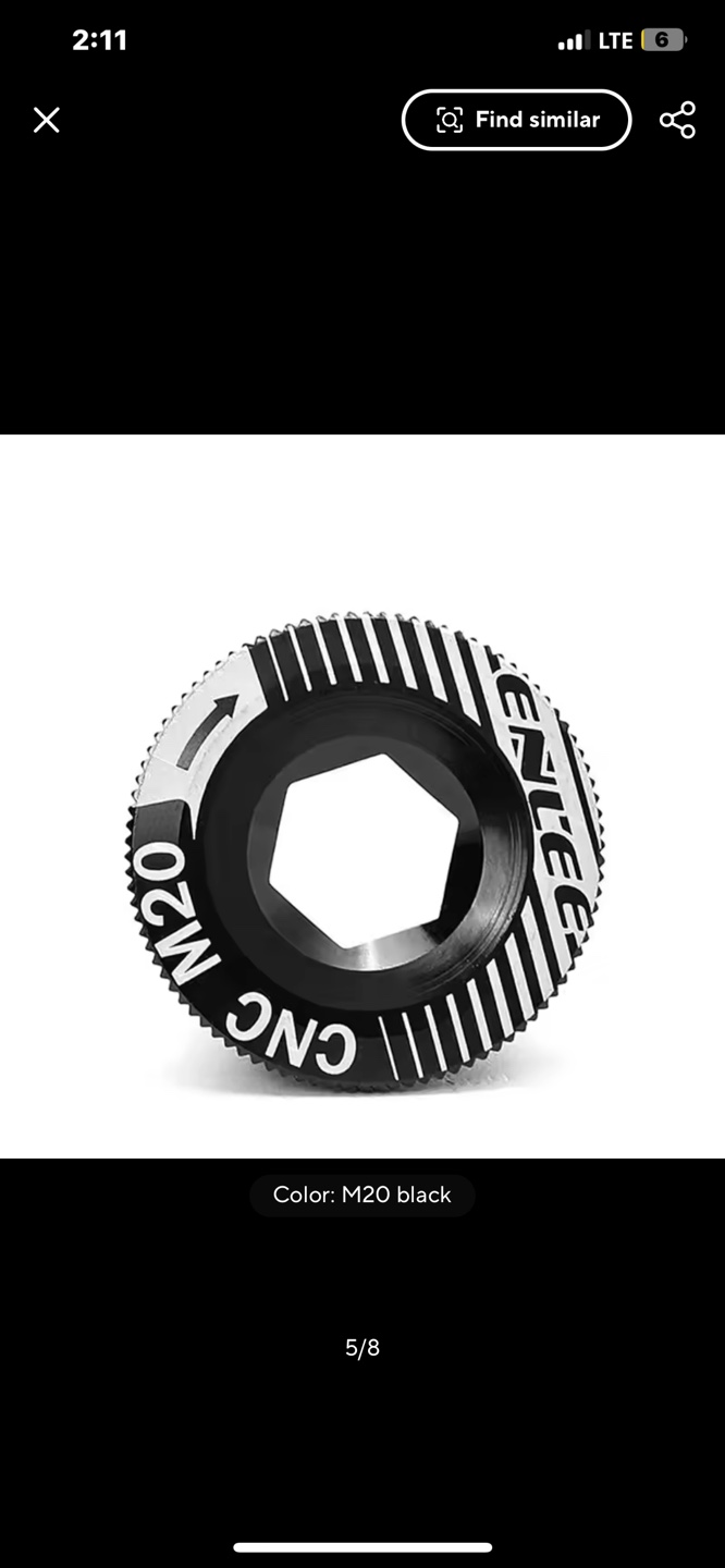 ENLEE CNC M20 Crank Cover Bolt - Black