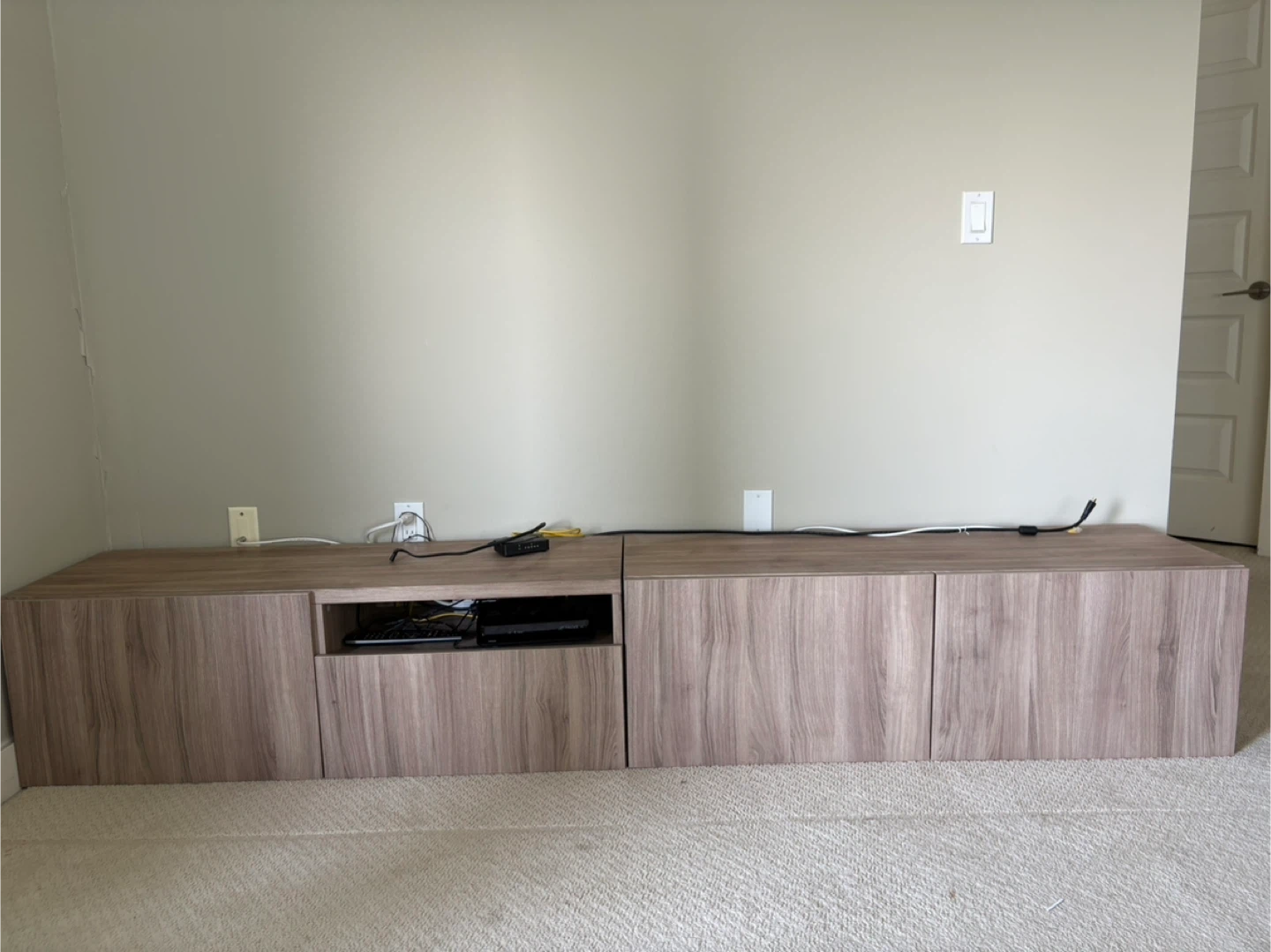 Wood TV Stand with Storage - photo 3
