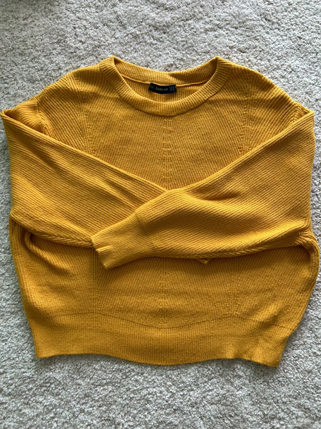 Zara Knit Sweater - Size S - Mustard Yellow thumbnail