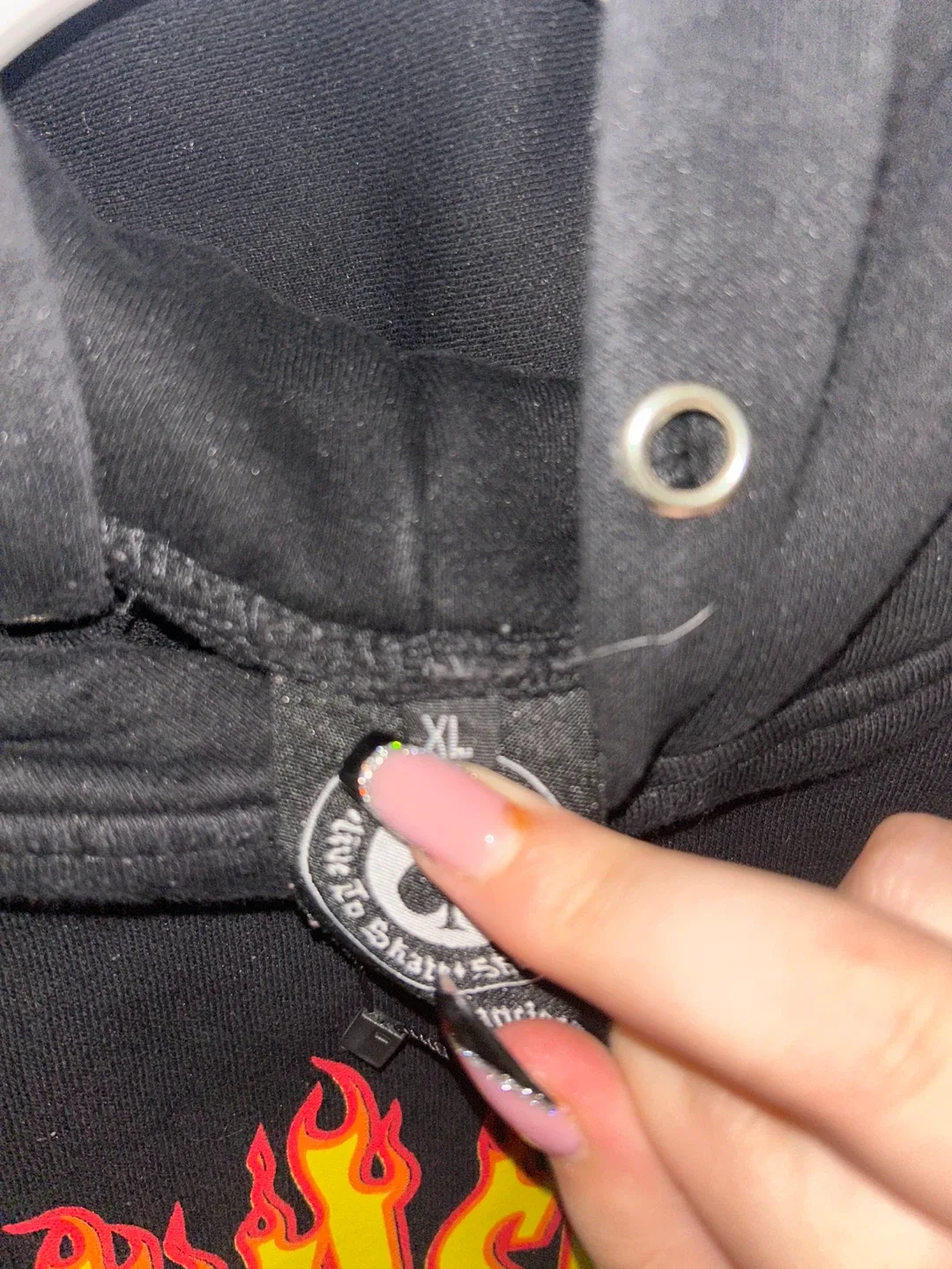 Thrasher Flame Logo Hoodie - Black, XL image indicator(4)