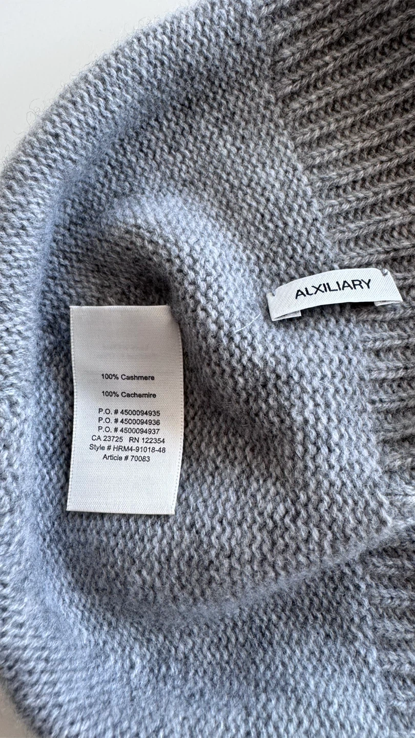 Auxiliary Grey 100% Cashmere Beanie - photo 3