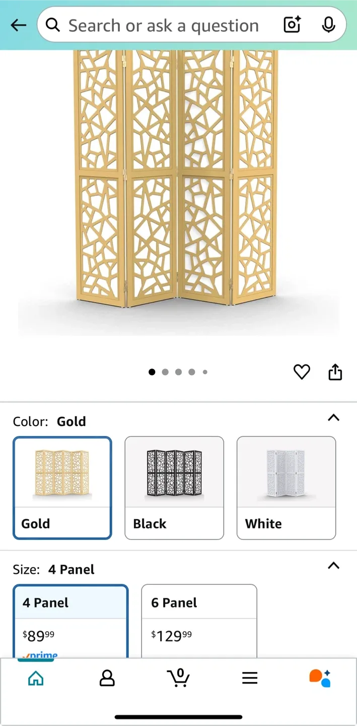 4 Panel Room Divider - silver image indicator(4)