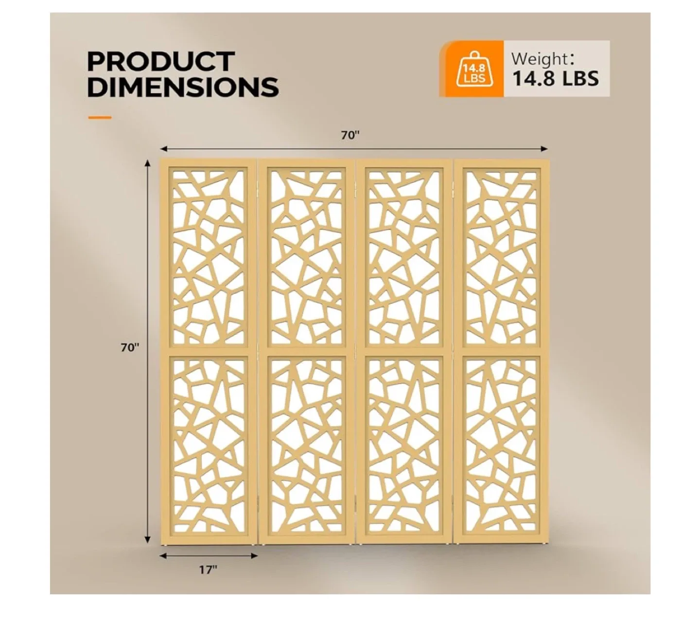 4 Panel Room Divider - silver image indicator(5)