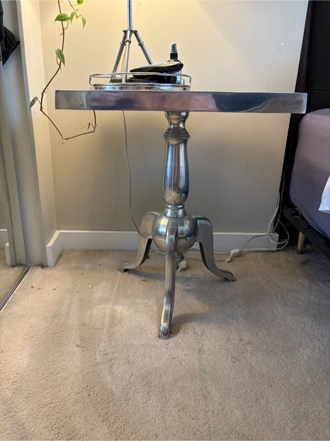Free Silver Metal Accent Table