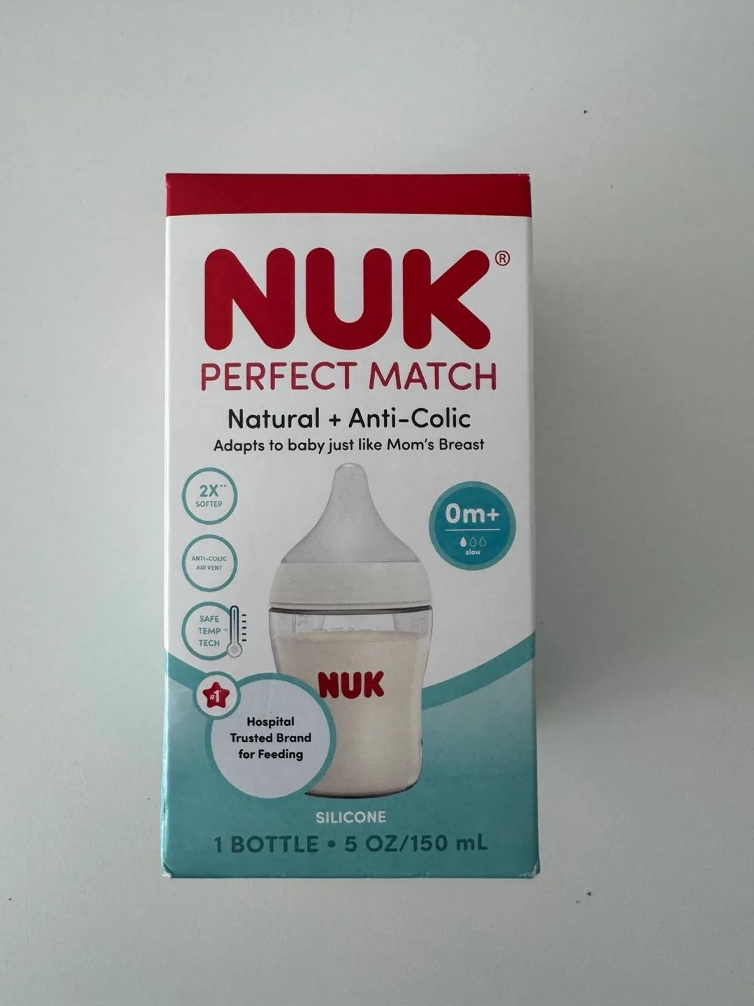 NUK Perfect Match Baby Bottle, 5 oz - New