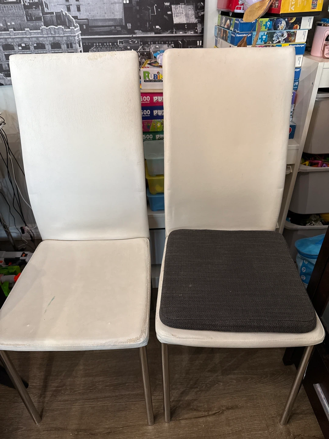 Set of 6 White Dining Chairs