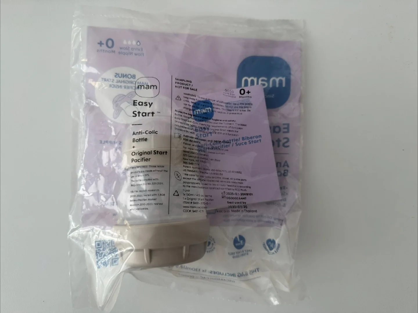 New MAM Easy Start Anti-Colic Bottle + Pacifier