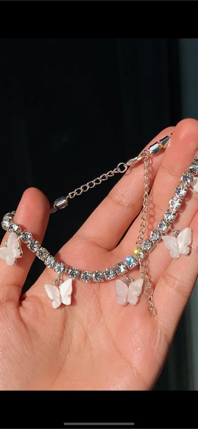 Cute Sparkly Butterfly Anklet/Bracelet thumbnail