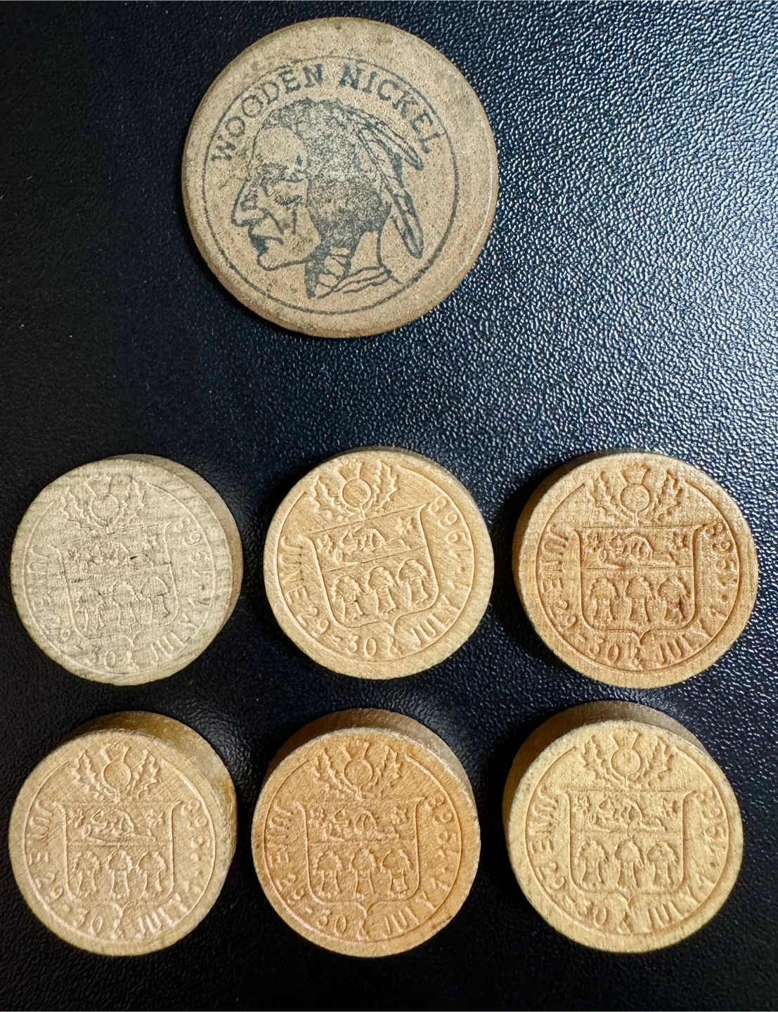 Vintage Wooden Nickel Souvenir Coins image indicator(2)