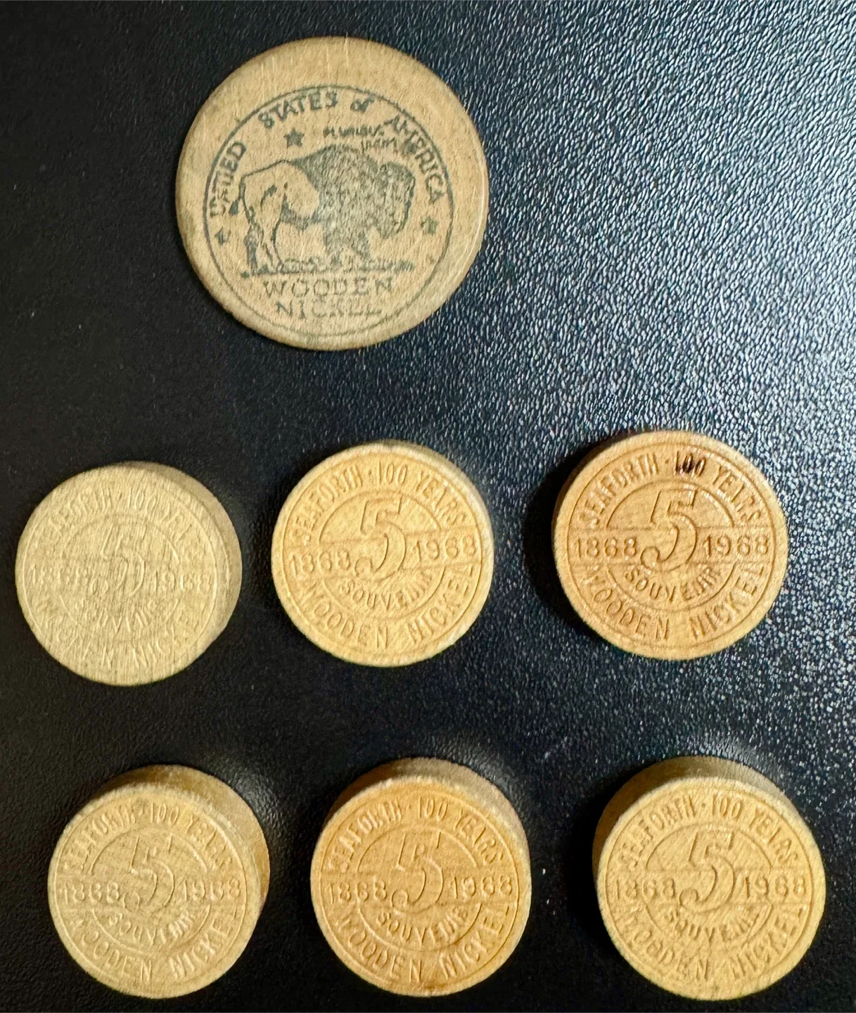 Vintage Wooden Nickel Souvenir Coins