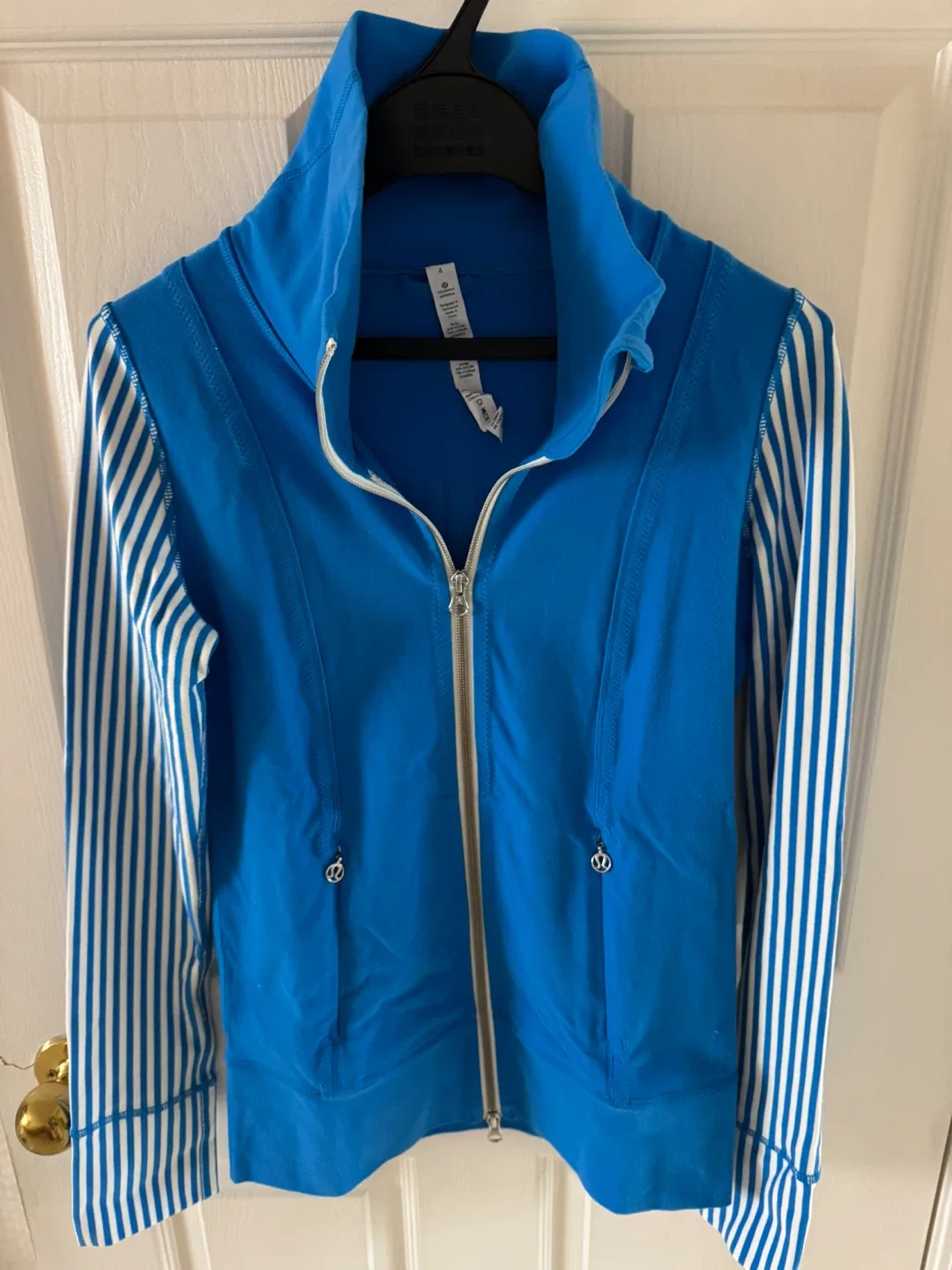 Lululemon Blue Striped Sleeve Jacket thumbnail