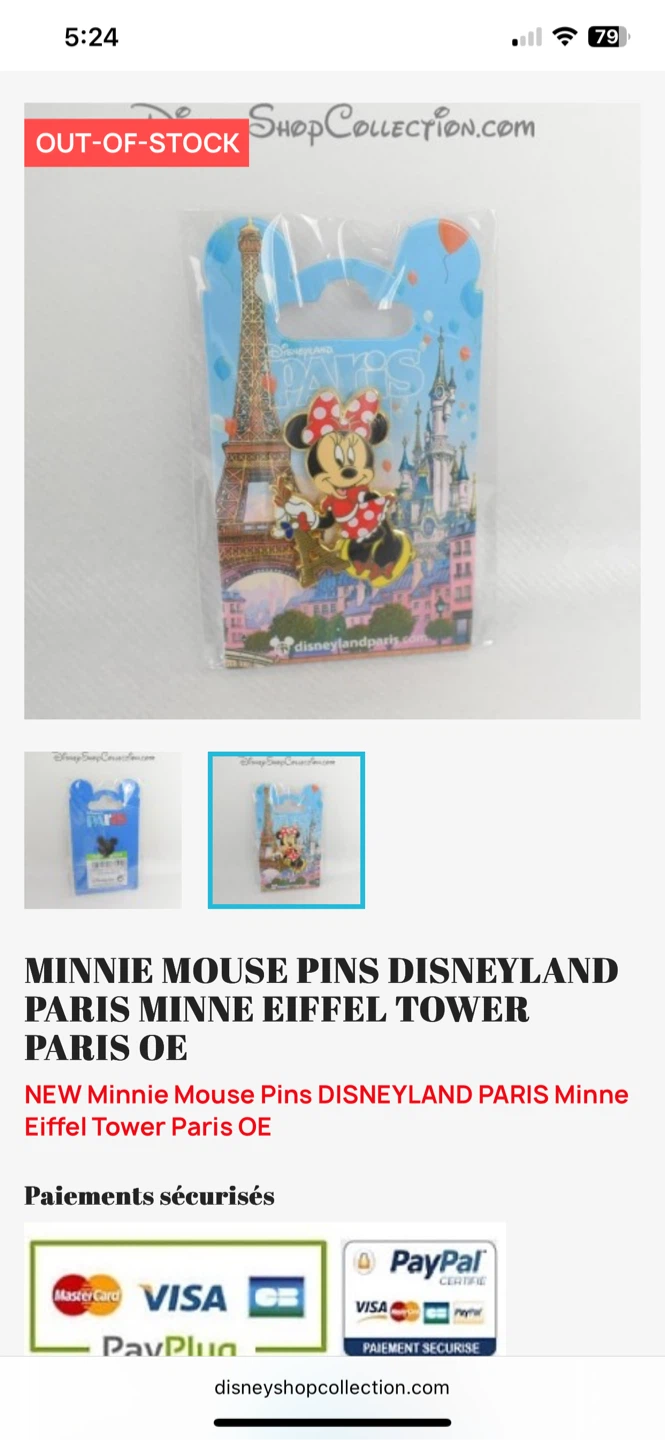 Disneyland Paris Eiffel Tower Pin - photo 3