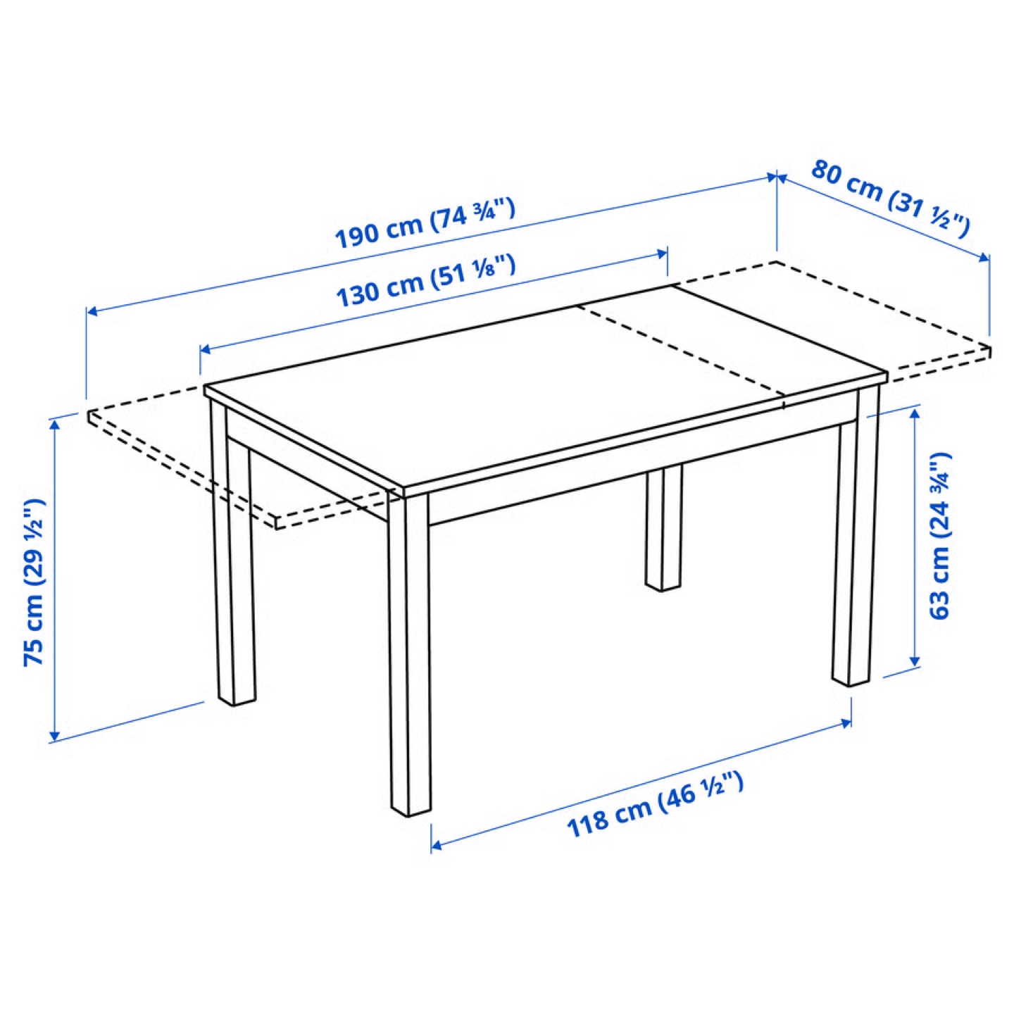 IKEA LANEBERG Extendable Dining Table - Dark Brown - photo 3