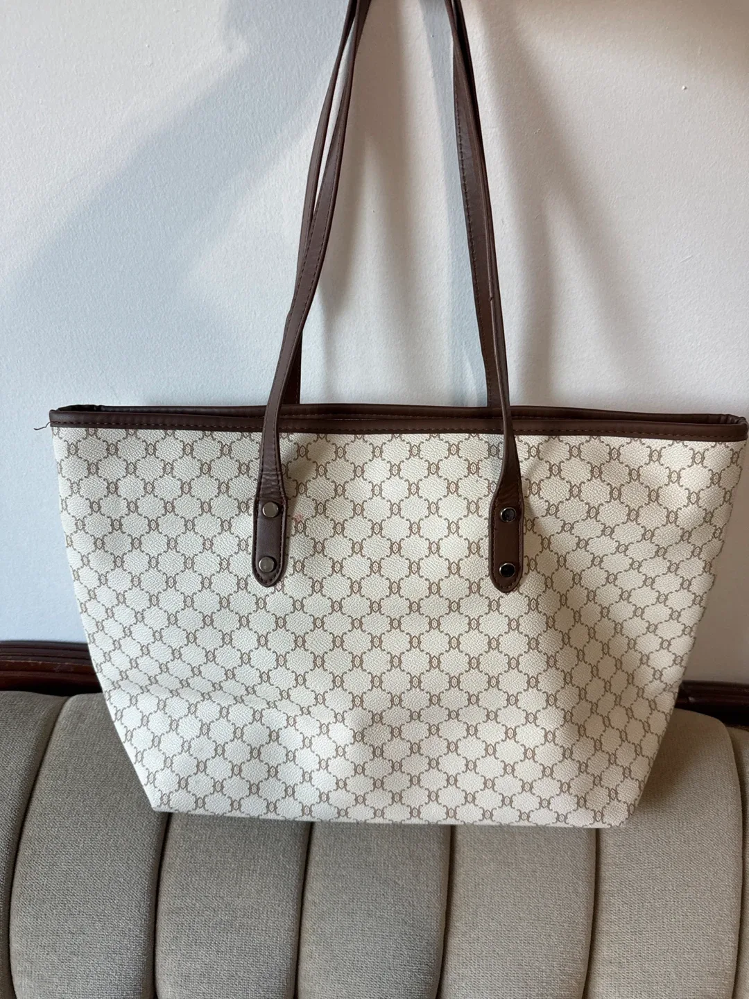 Patterned Tote Bag - Beige and Brown image indicator(3)