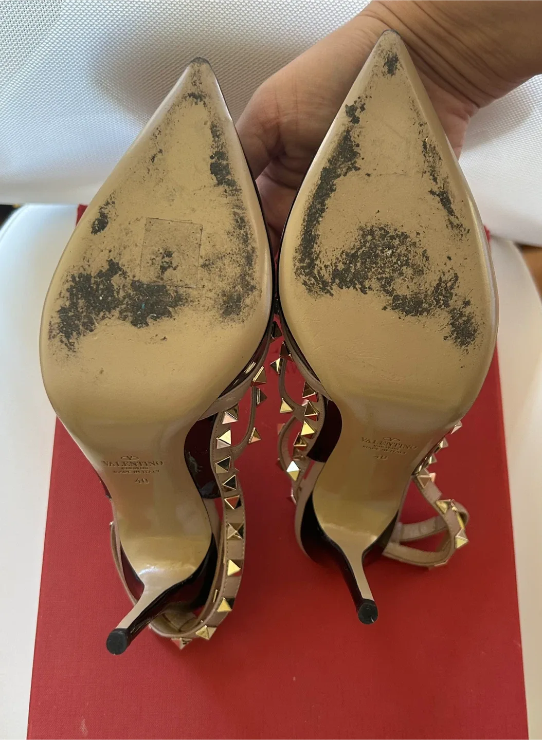Valentino Rockstud Black Heels Size 10B image indicator(3)