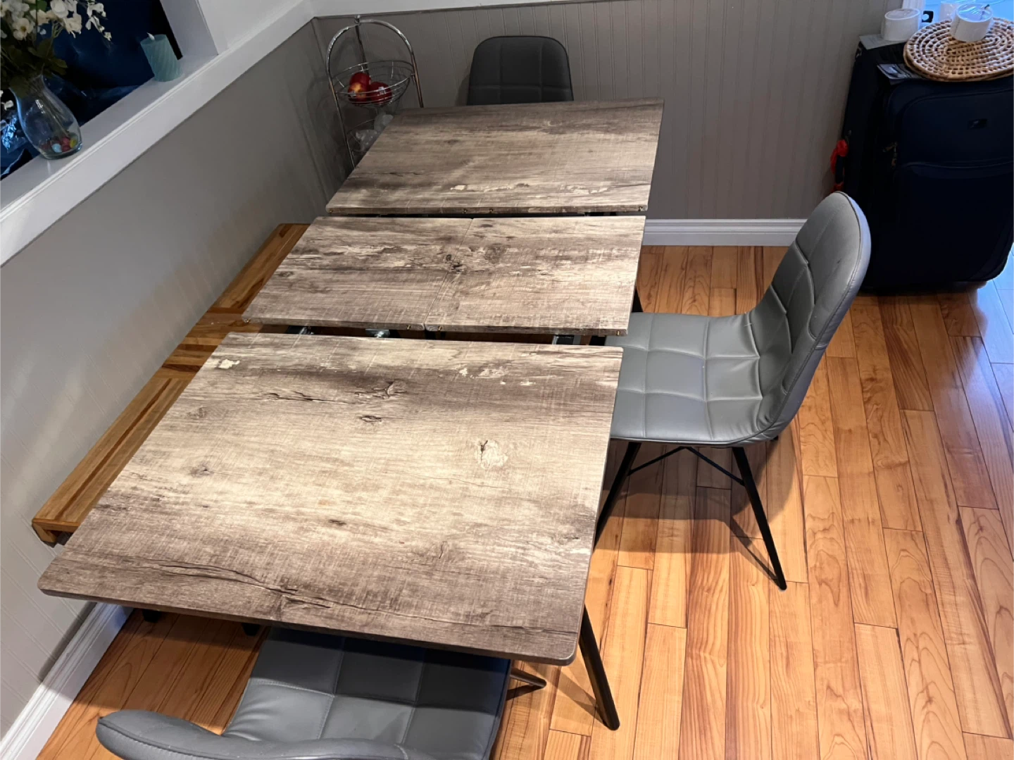 Extendable Dining Table with Bench and Chairs - photo 2
