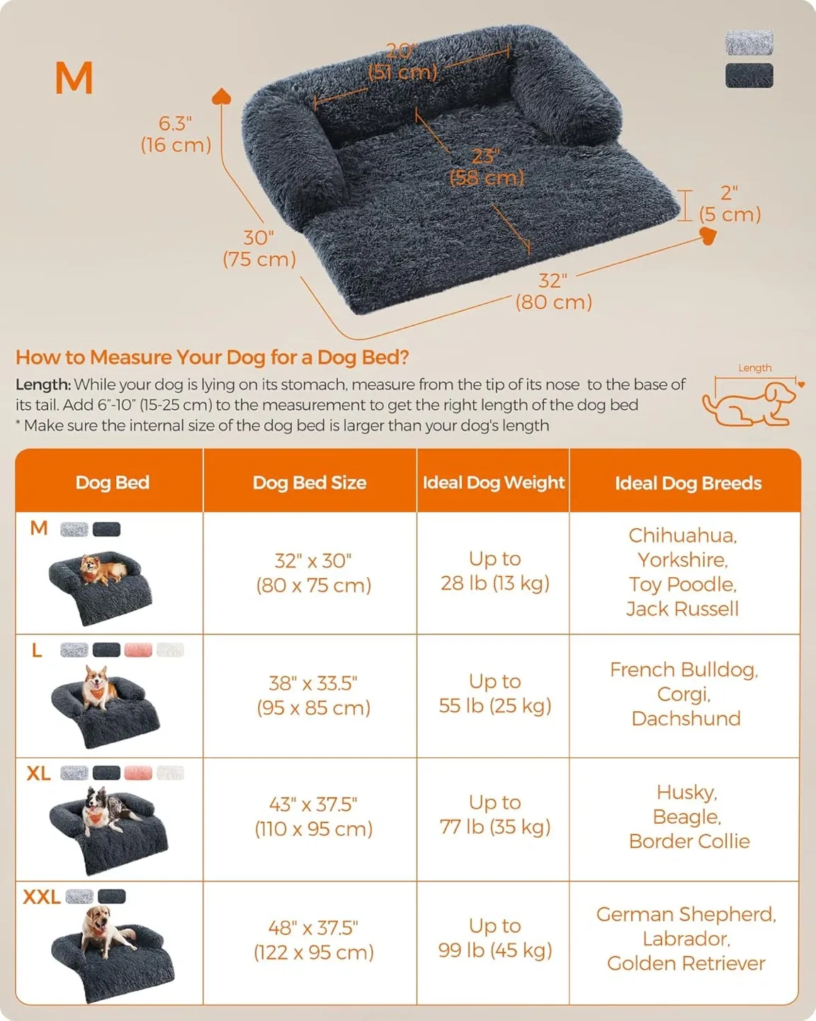 Feandrea Dog Bed, Medium, 32 x 30 x 6.3", UPGW221G02 image indicator(6)