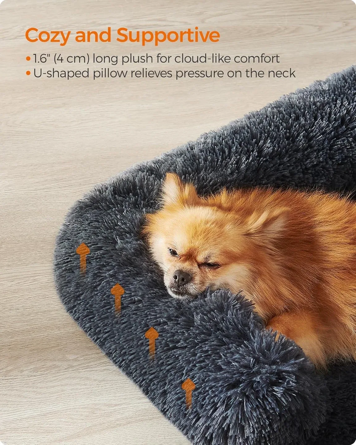 Feandrea Dog Bed, Medium, 32 x 30 x 6.3", UPGW221G02 image indicator(2)