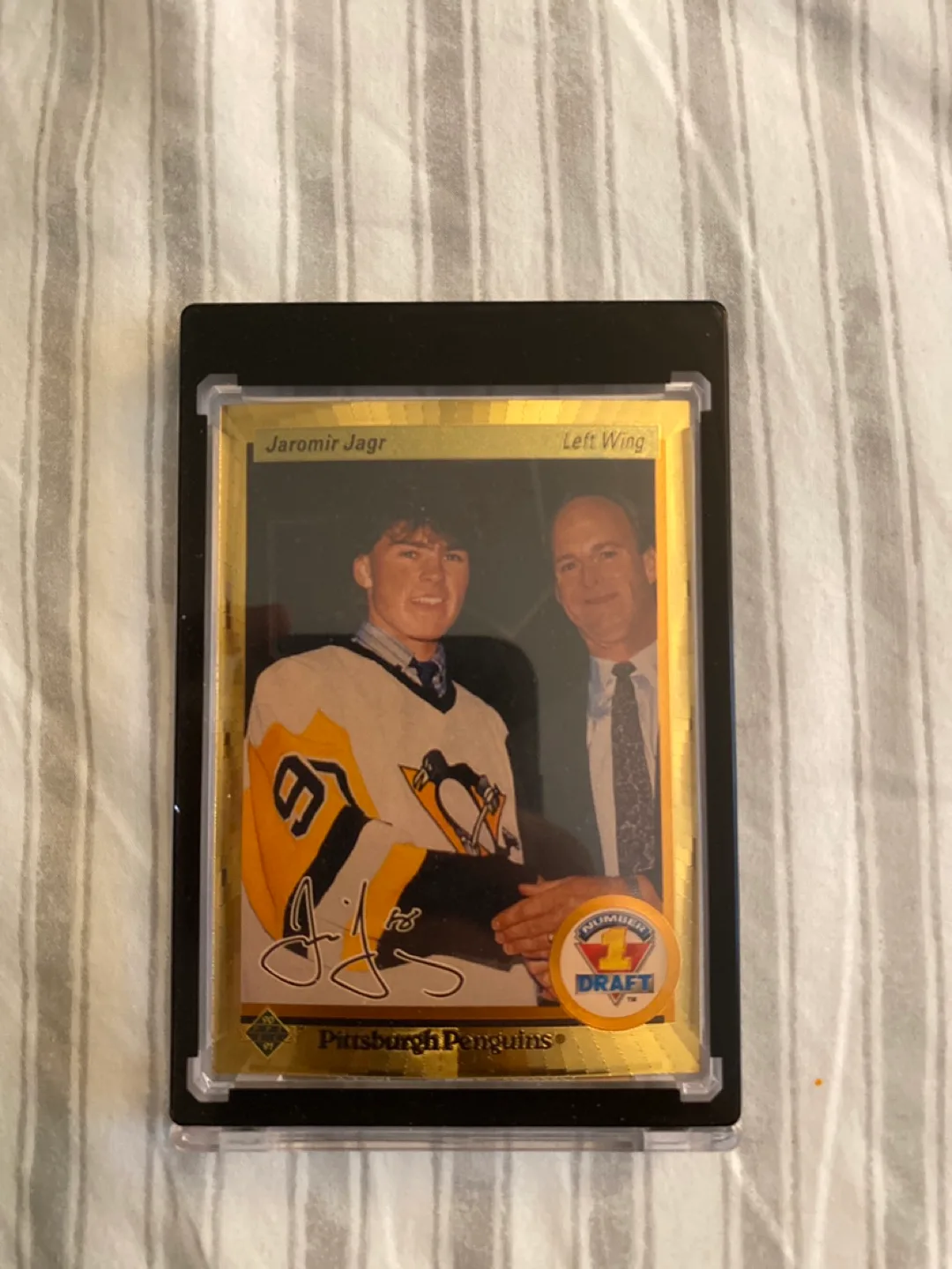 Jaromir Jagr Pittsburgh Penguins Draft Hockey Card thumbnail
