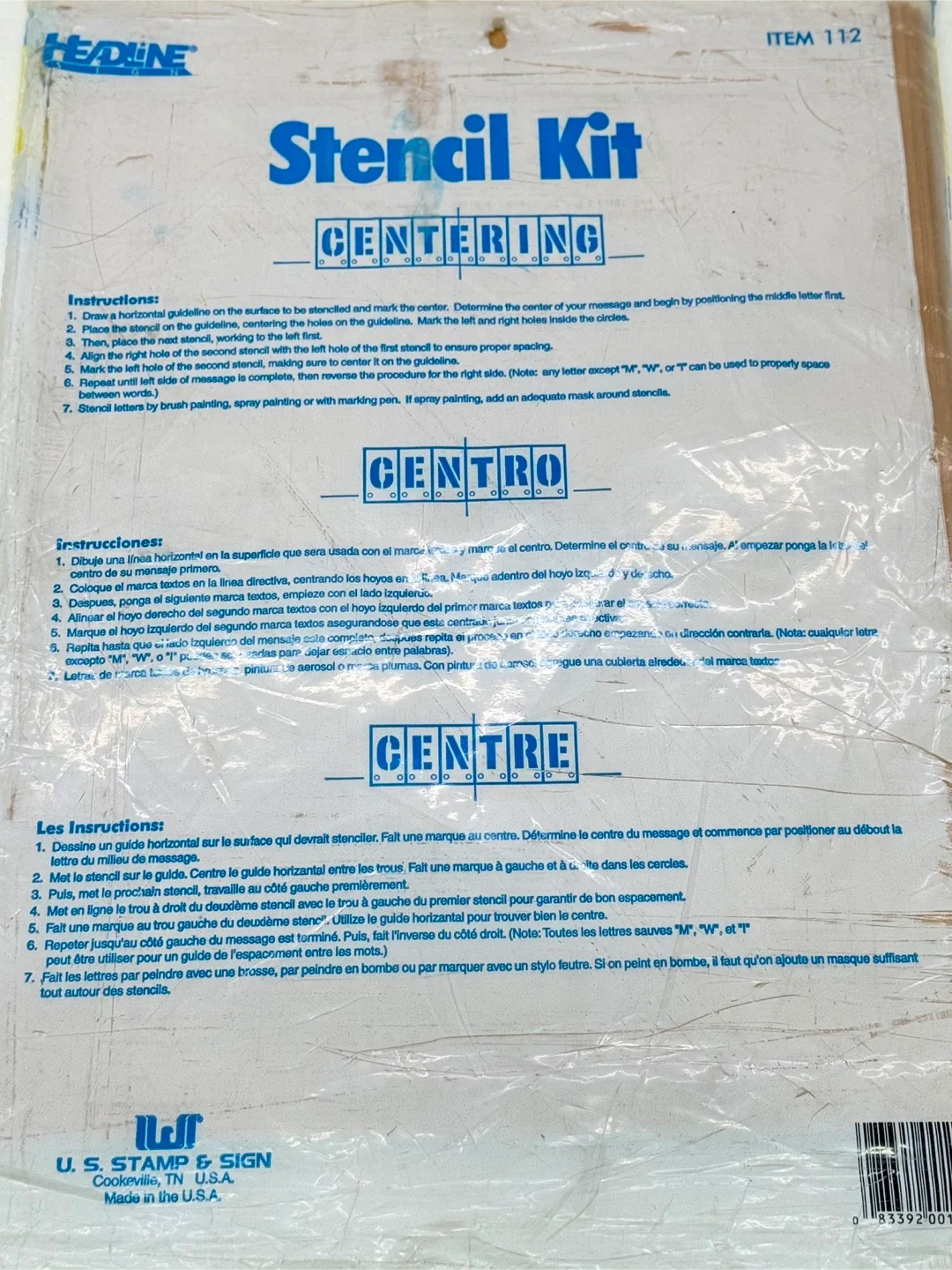 Never opened Headline Stencil Kit 12" Inch image indicator(3)