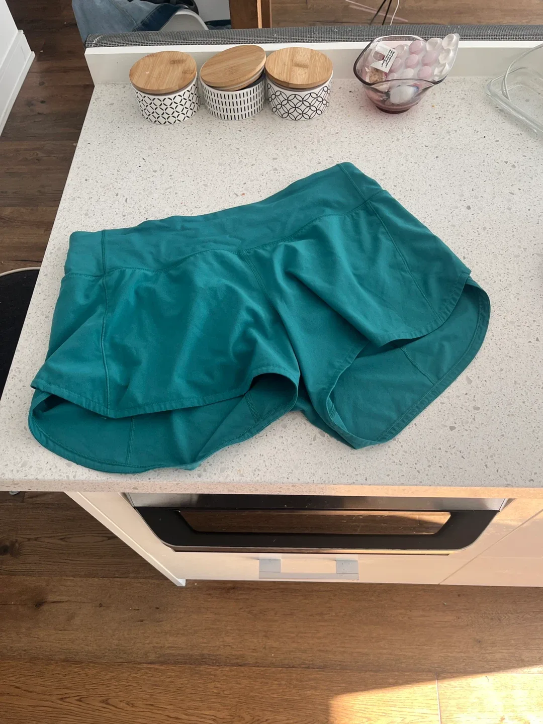 Lululemon Teal Running Shorts - Size 8 Tall thumbnail
