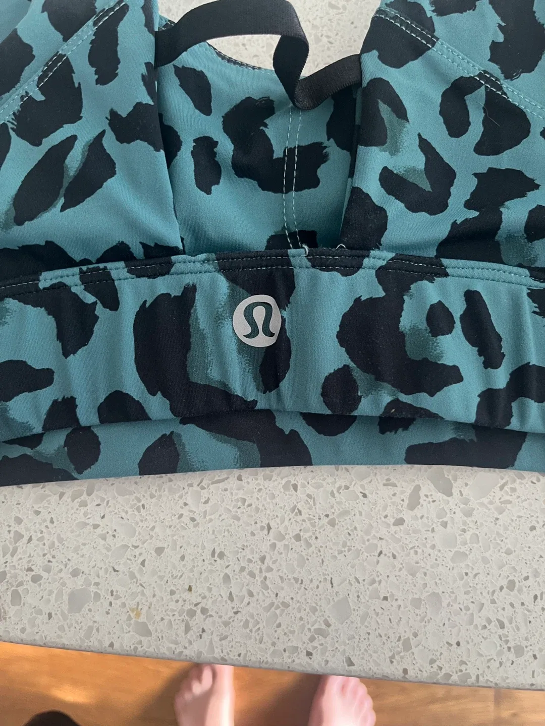 Lululemon Teal & Black Leopard Bra - Size 6 image indicator(2)