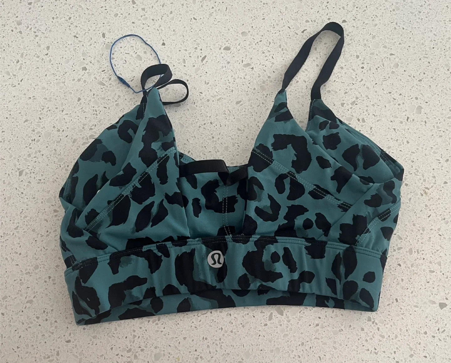 Lululemon Teal & Black Leopard Bra - Size 6 image indicator(3)