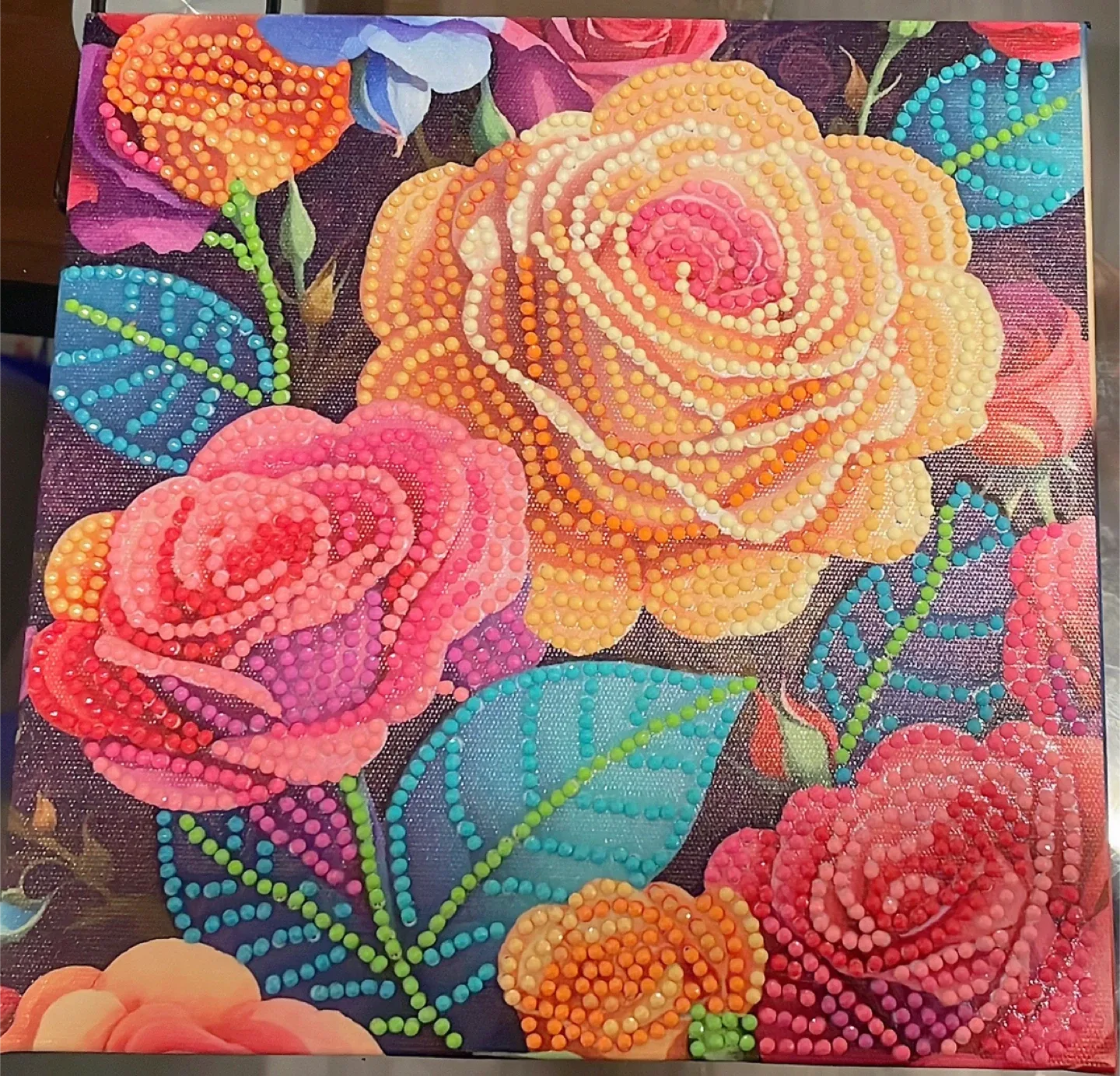 Floral Beaded Canvas Wall Art thumbnail