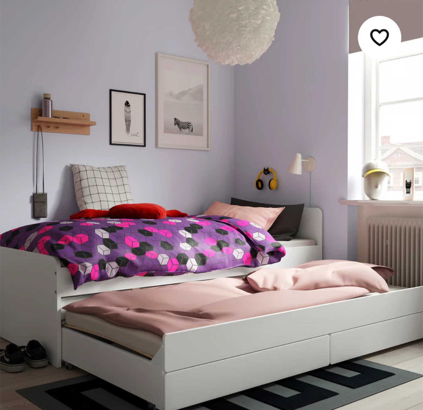 IKEA SLÄKT  Trundle bed w 2 Drawers