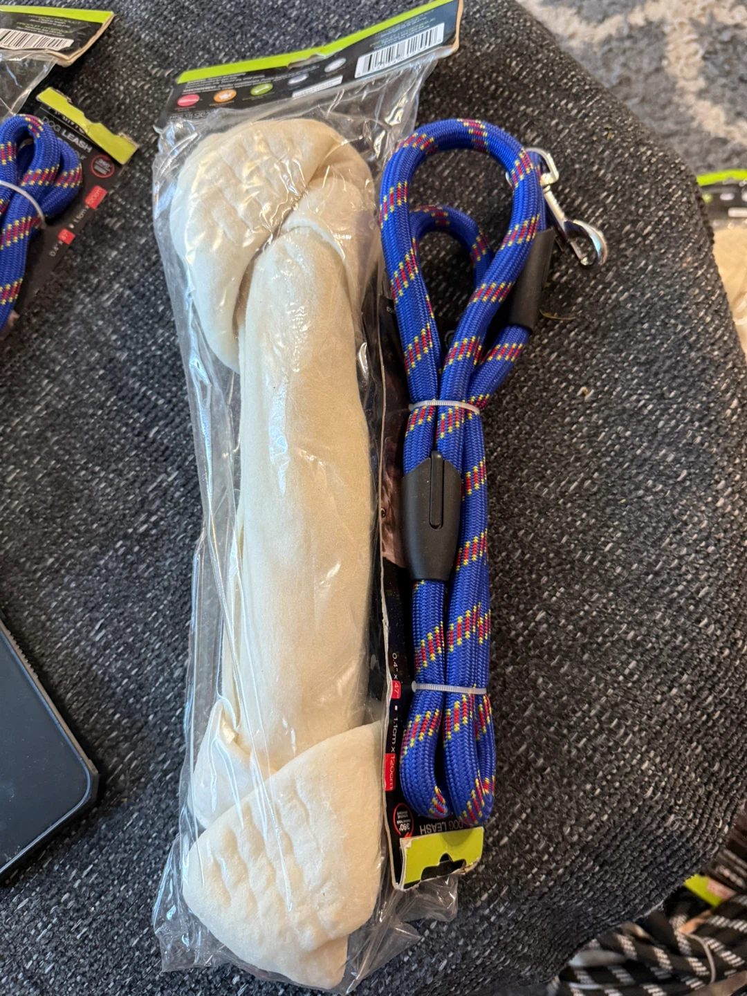 Dog Bone Treat & Blue Dog Leash (New)