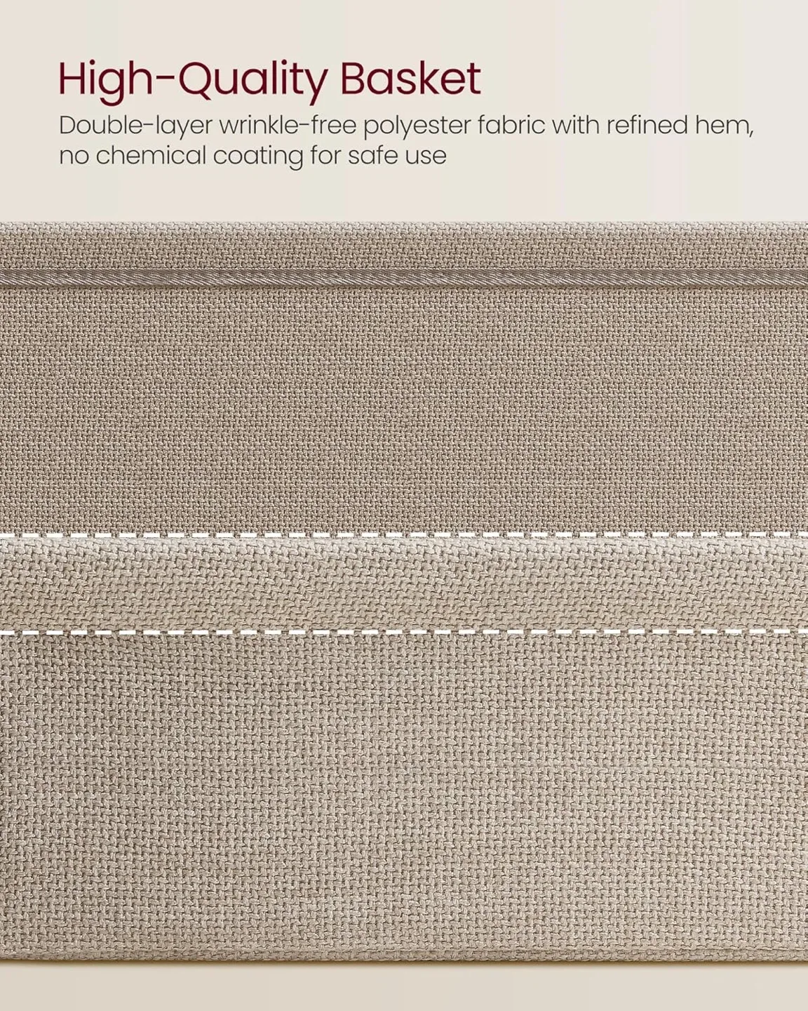 VASAGLE End/side Table with Fabric Basket, ULET229W10 image indicator(4)