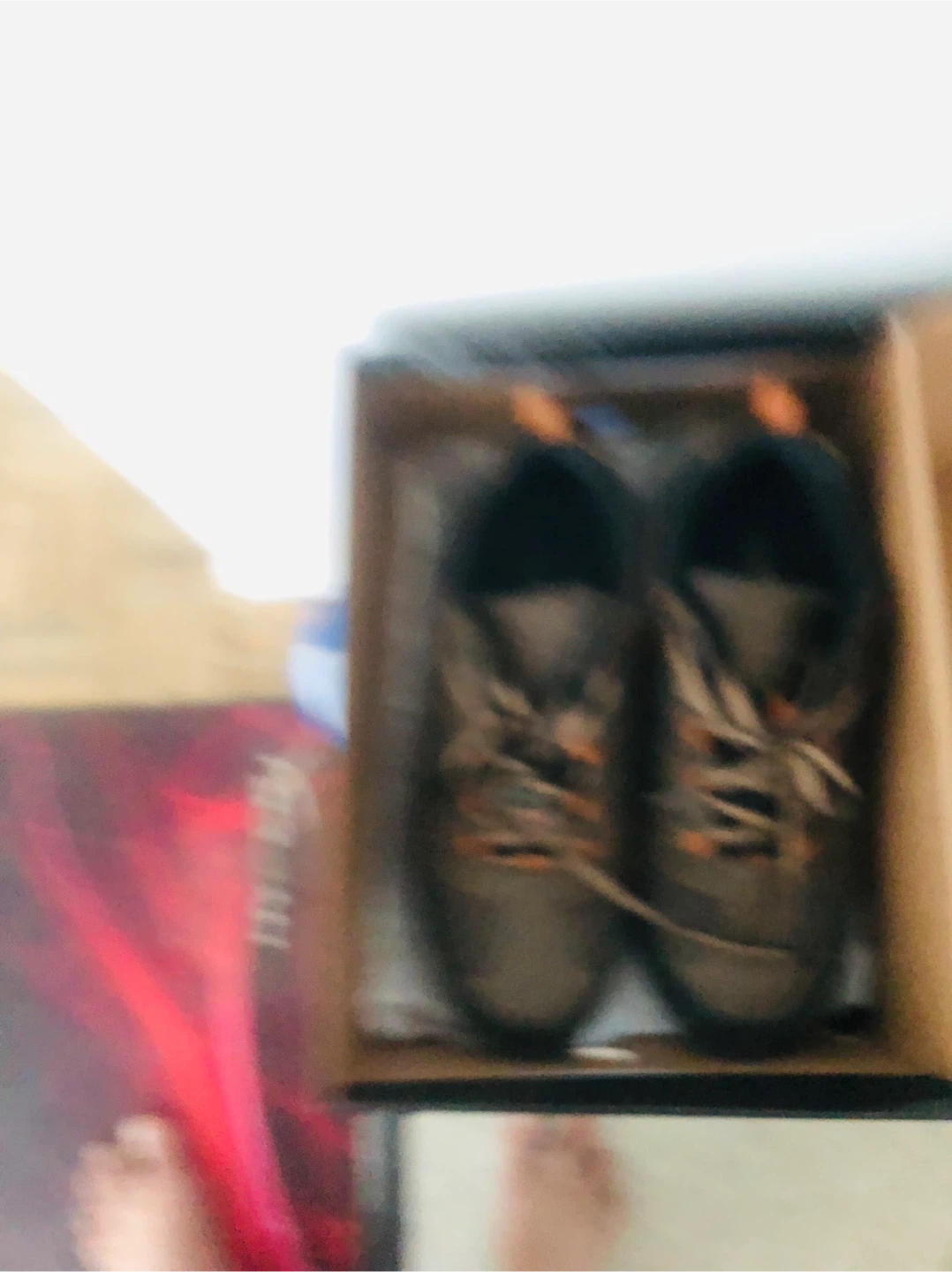 Hiking shoes in box