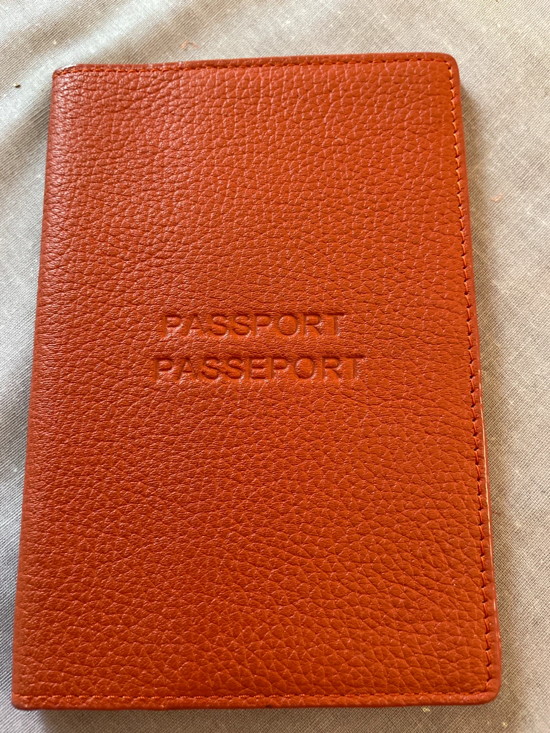 Danier Orange Leather Passport Holder