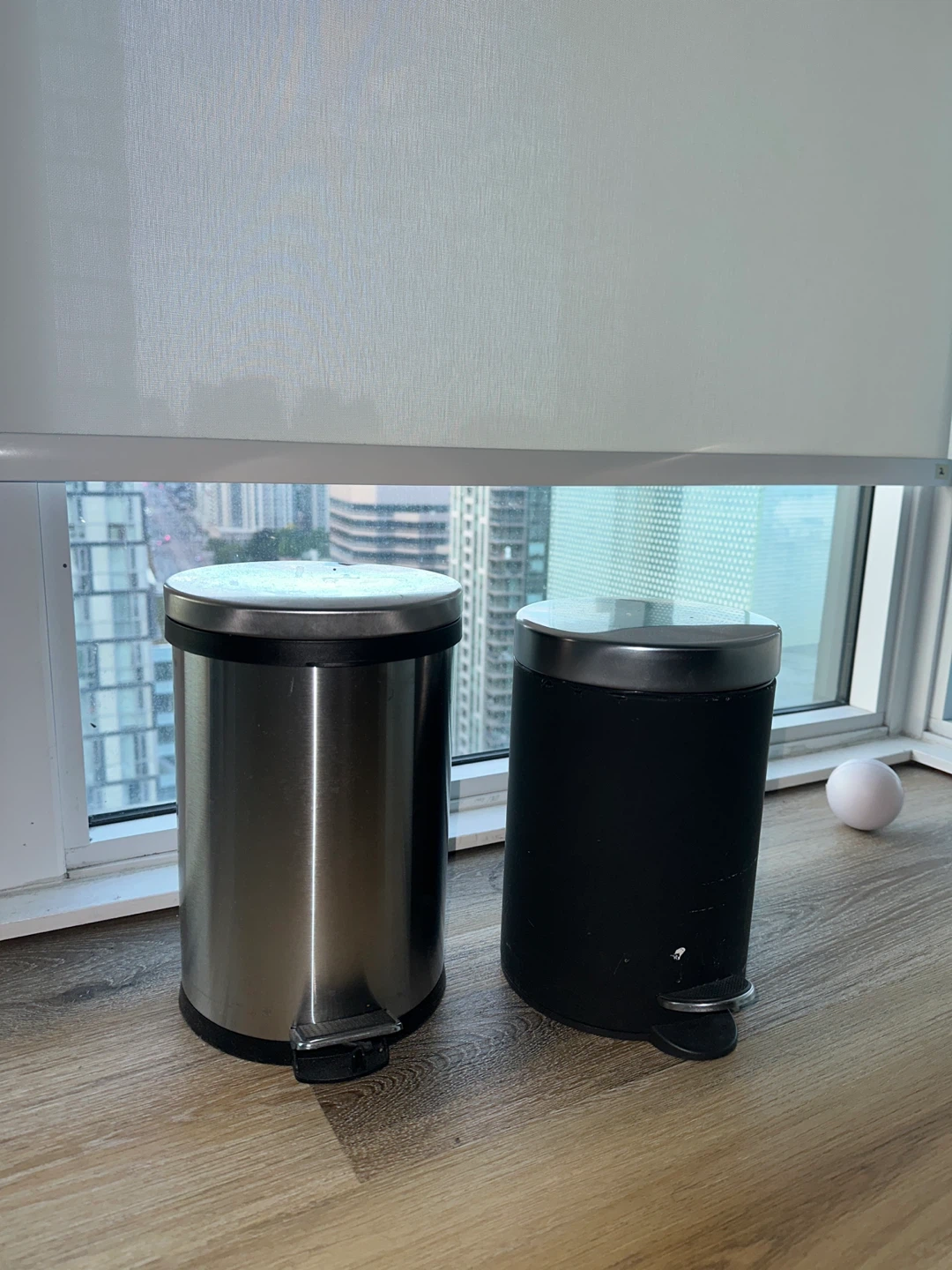 Pair of Step-On Trash Cans