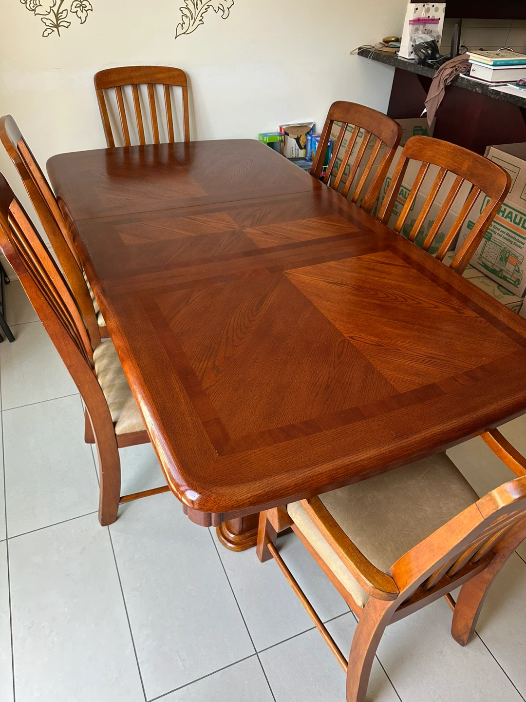 Solid Wood Extendable Dining Table with 6 Chairs - photo 2