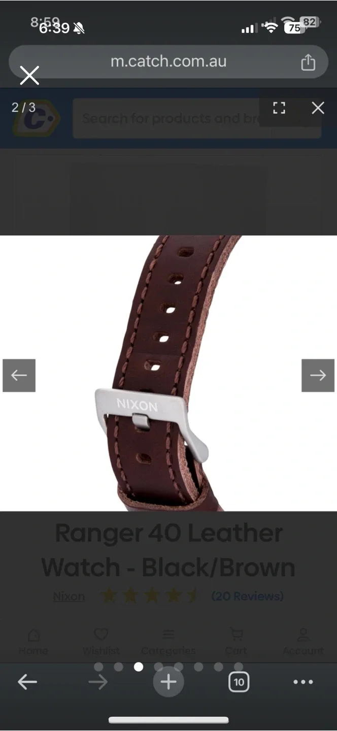 Nixon Ranger 40 Leather Watch - Black/Brown image indicator(3)