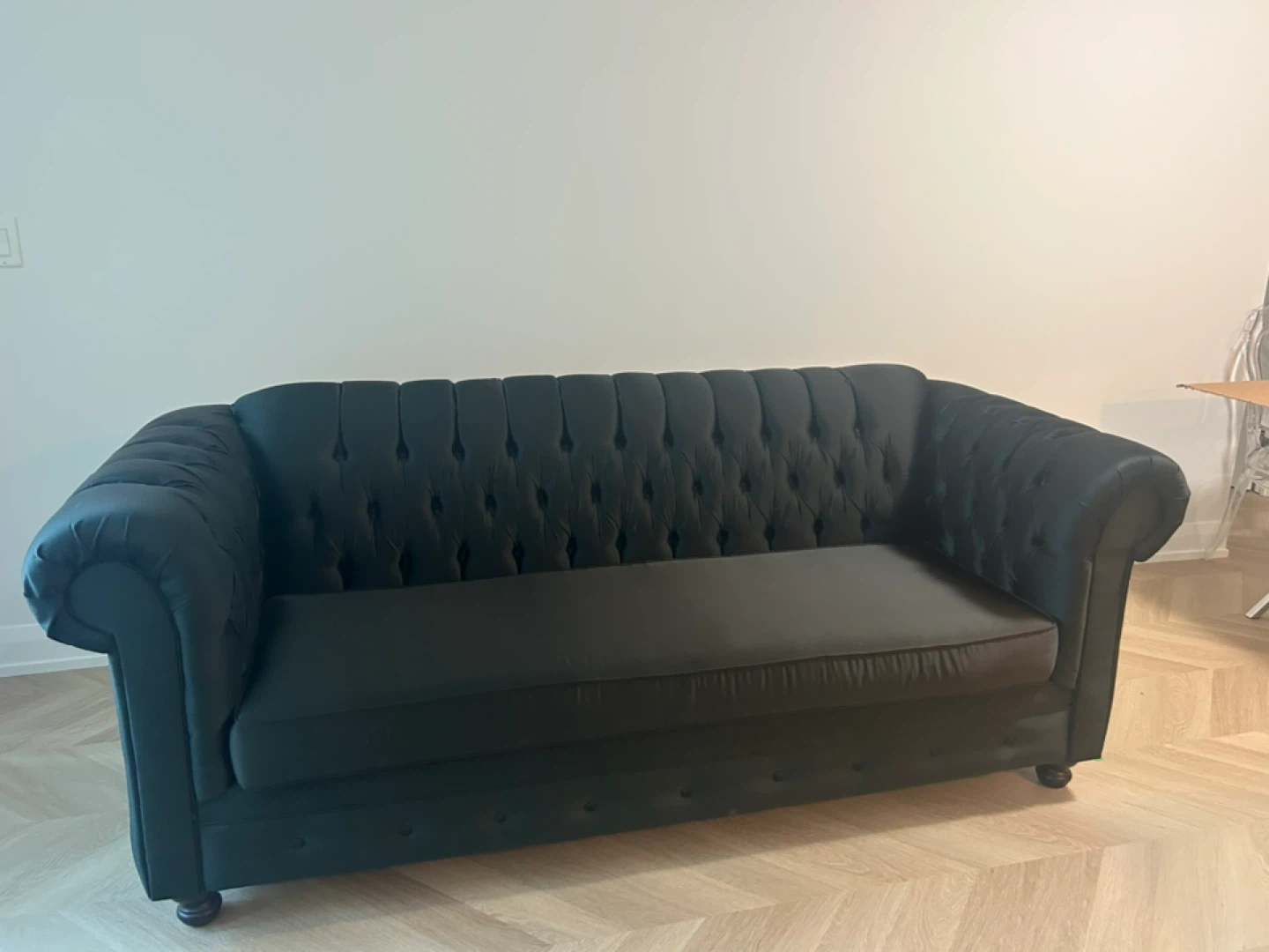 Black Chesterfield Style Sofa - photo 2