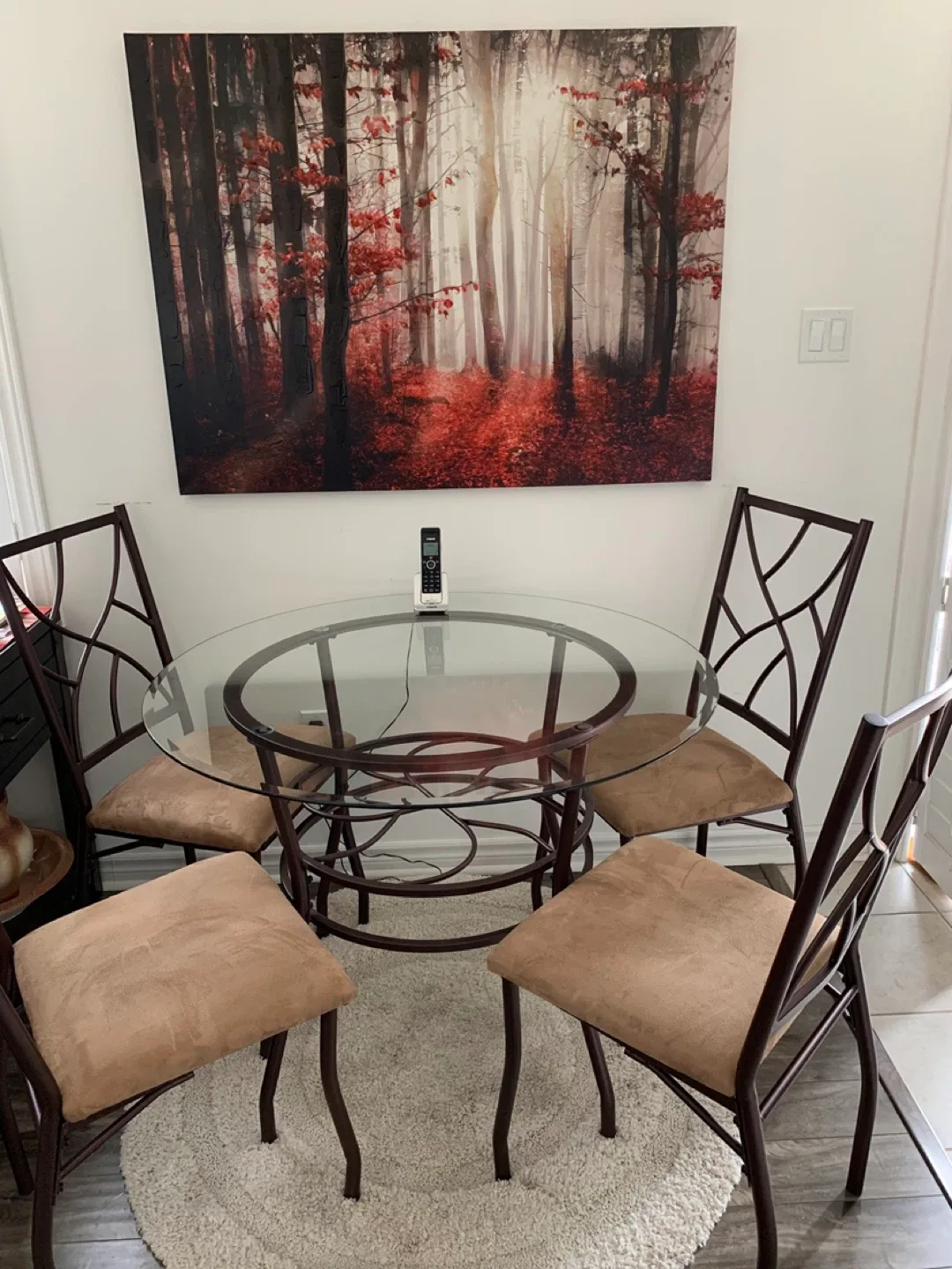 Glass Wrought Iron Table Set thumbnail