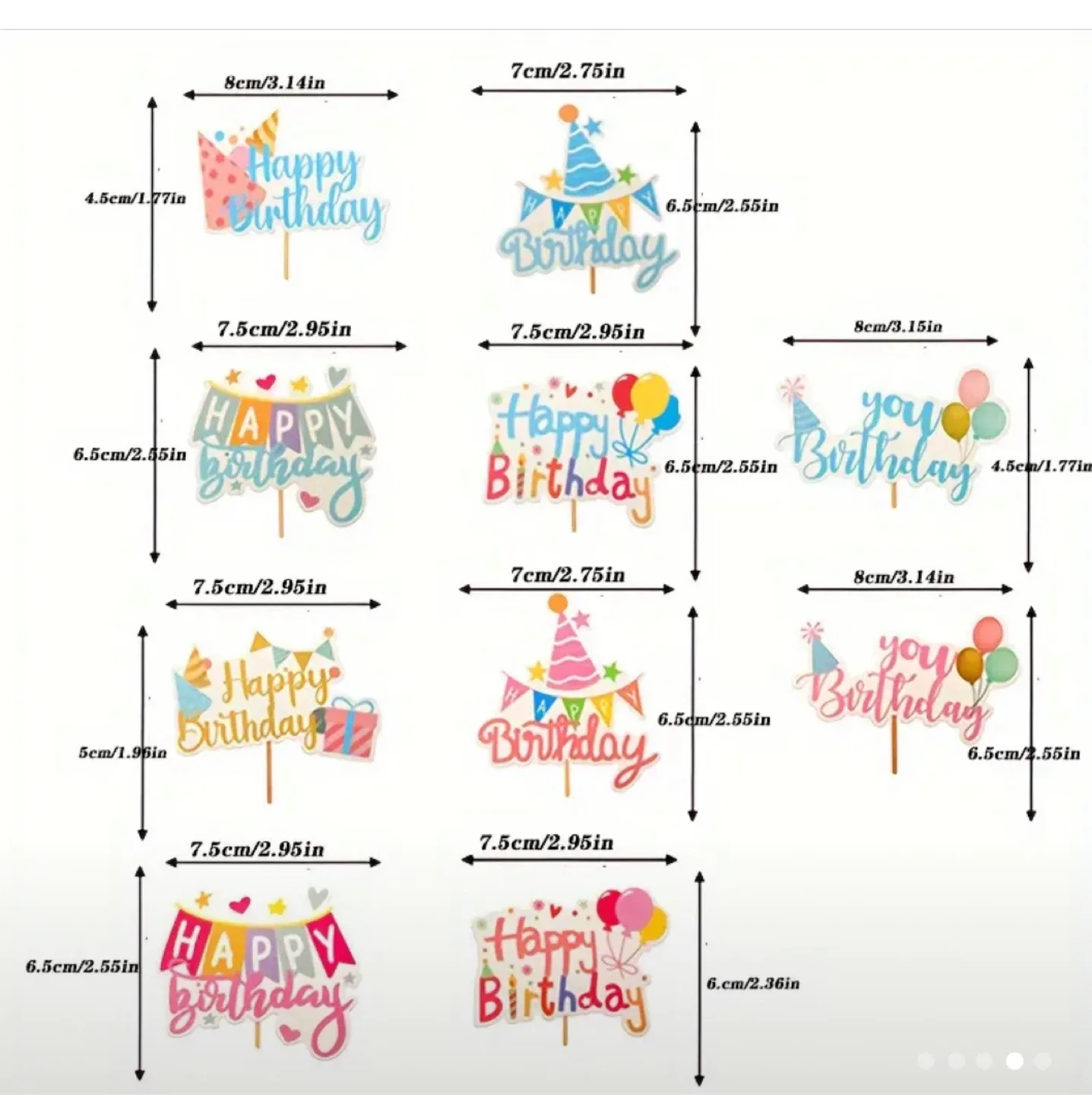 25pc Happy Birthday Cake Toppers image indicator(2)