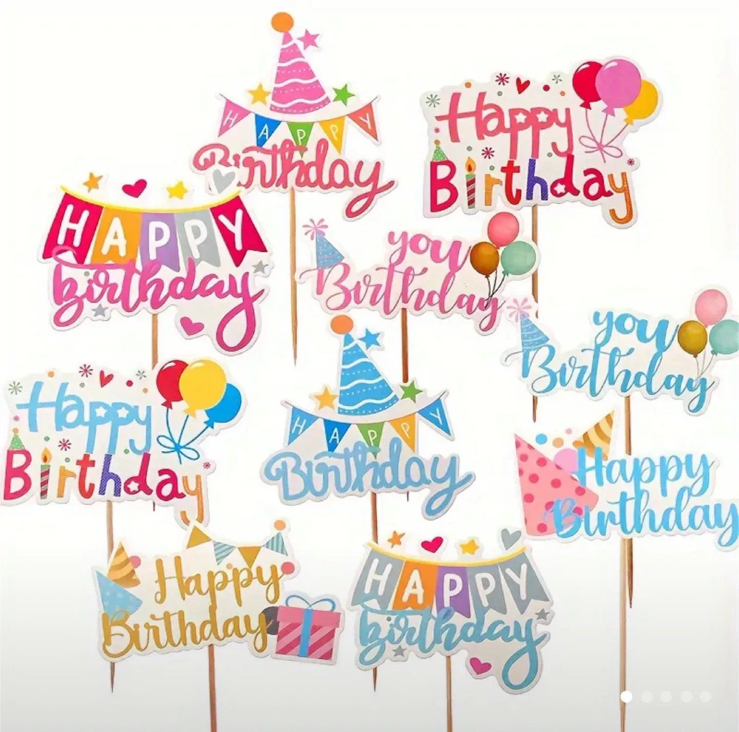25pc Happy Birthday Cake Toppers image indicator(4)