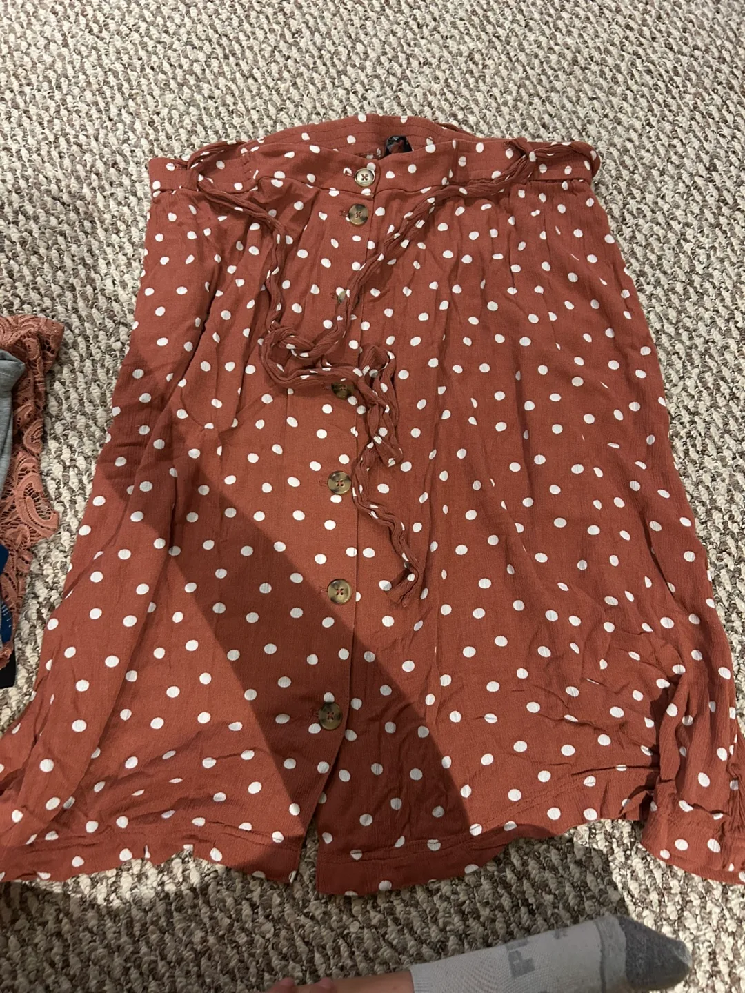 George XXL Rusty Red Polka Dot Skirt thumbnail