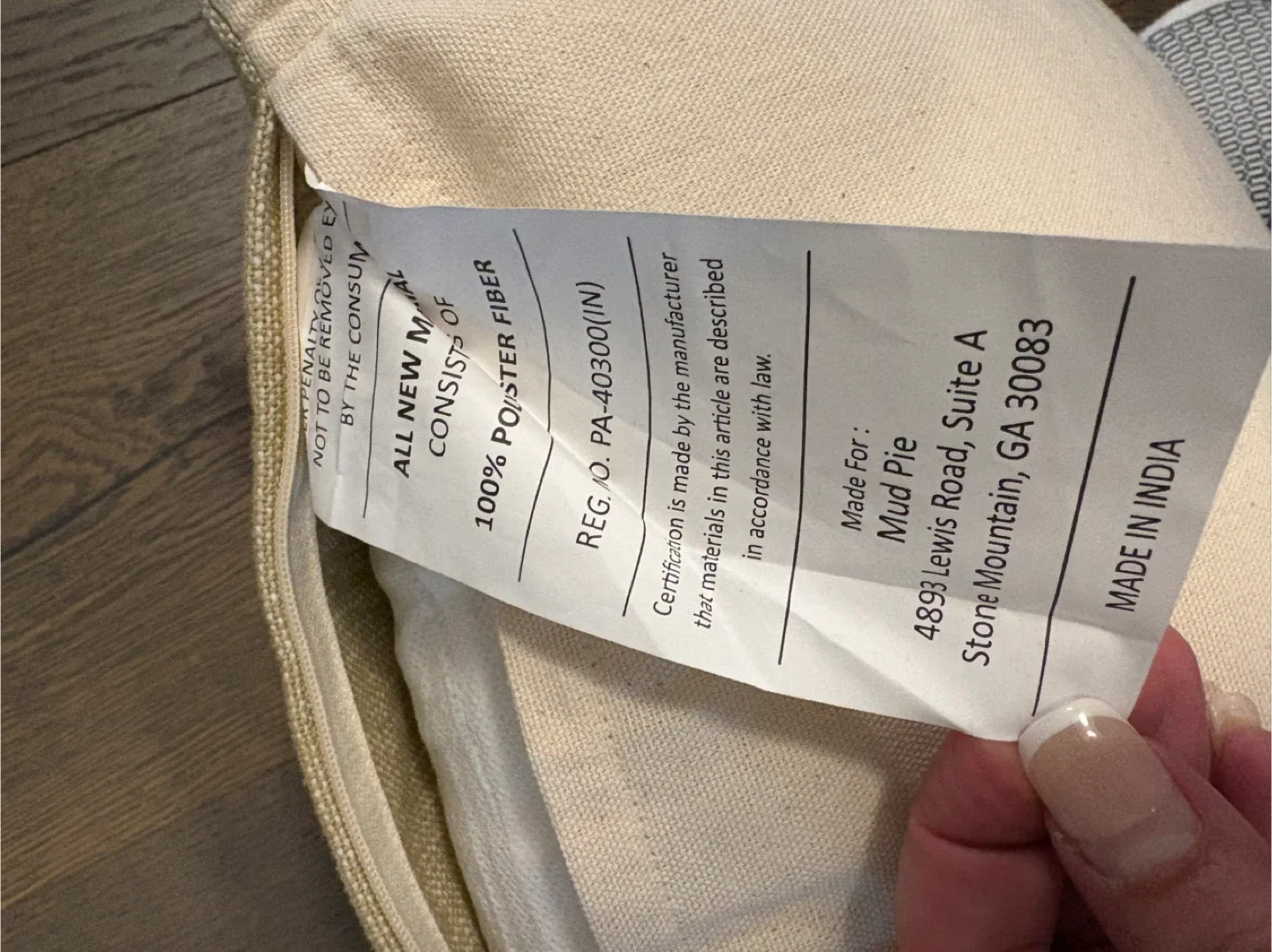 Mud pie brand beige gratitude lumbar pillow 34” NWT ret $125 image indicator(4)