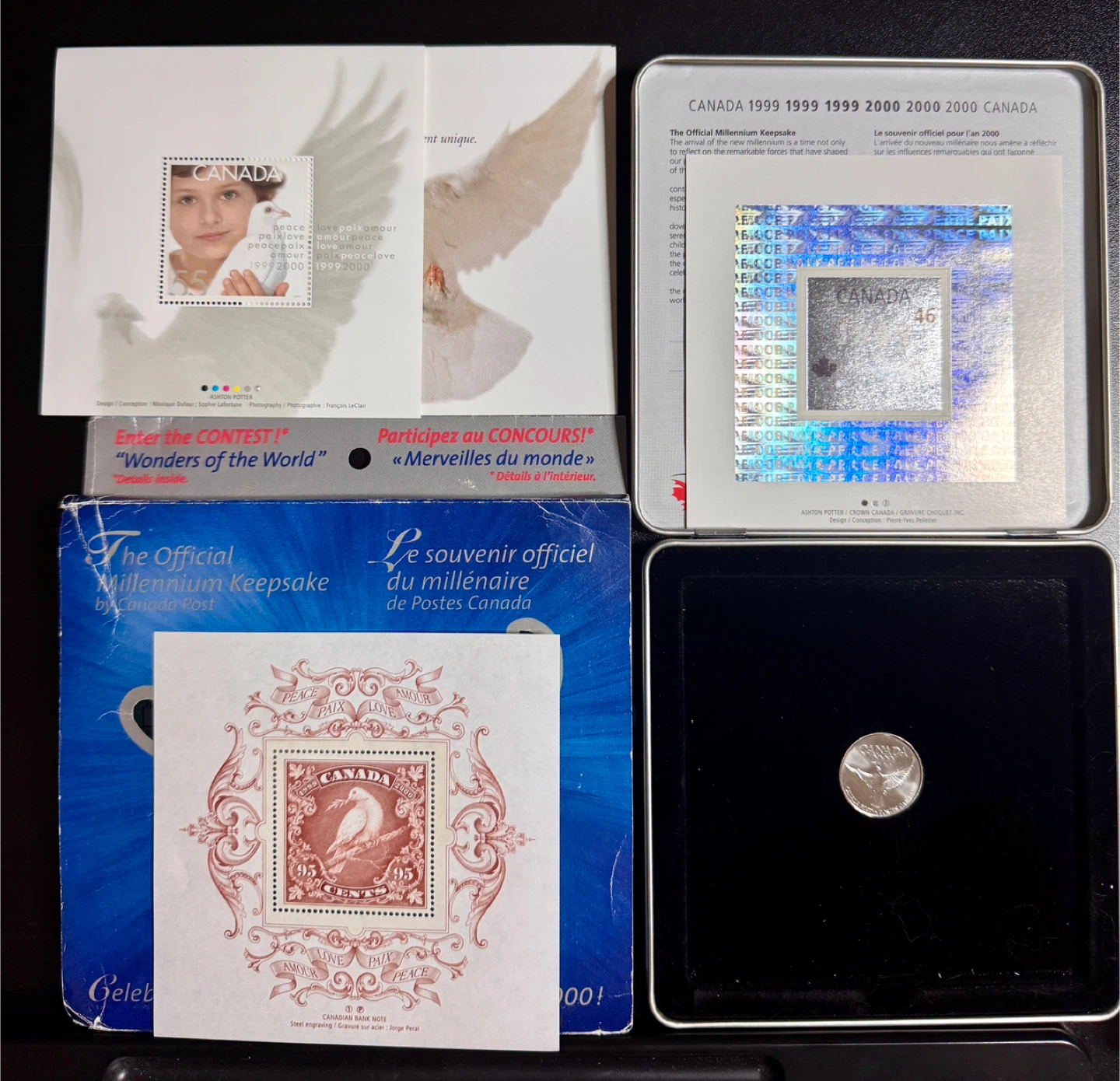 Canada Post Millennium Keepsake token & Stamps