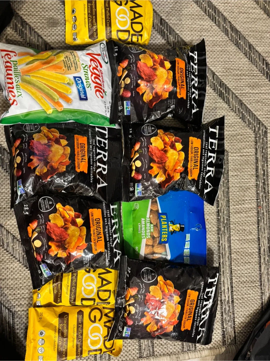 Assorted Snacks - Terra Chips, MadeGood, Veggie Straws thumbnail