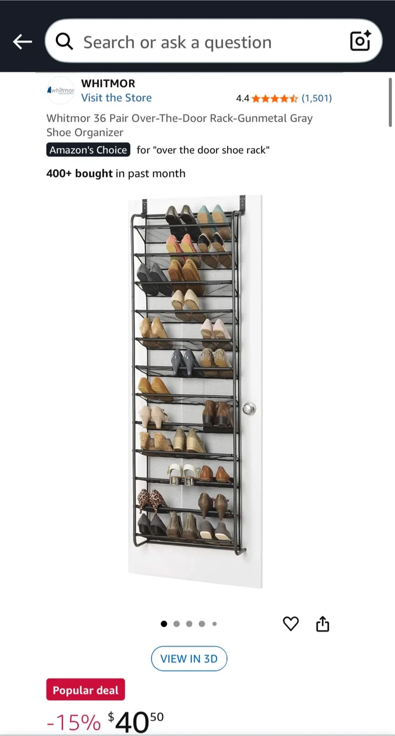 Tall Black Shoe Rack image indicator(5)