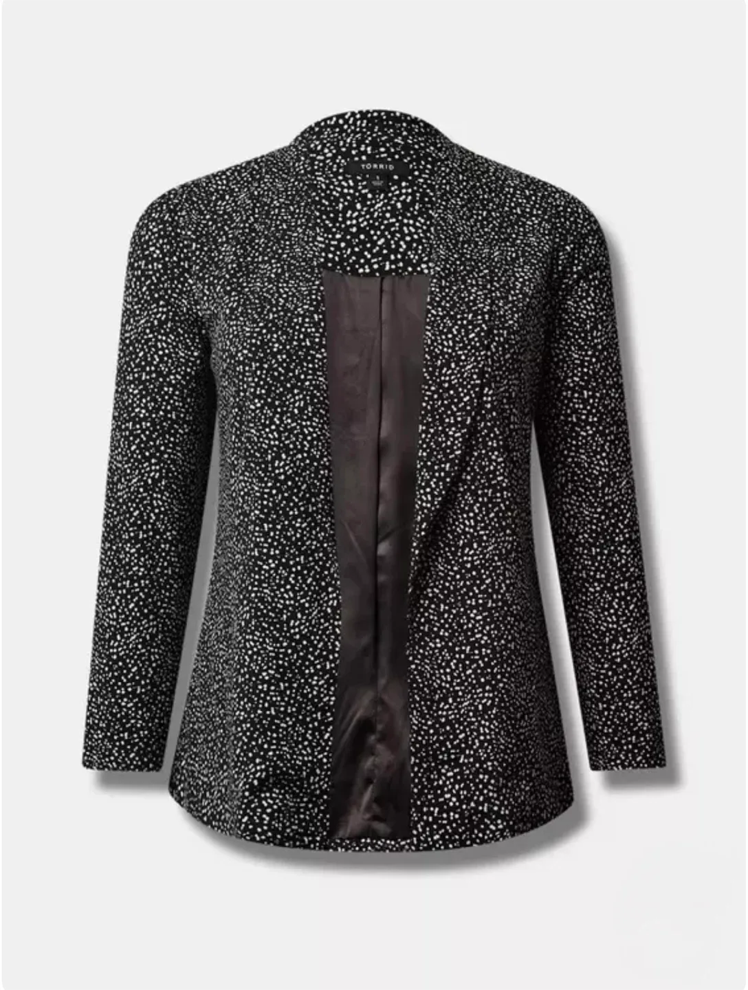 Torrid Black & White Dotted Open Blazer – Size 3 (22/24) thumbnail