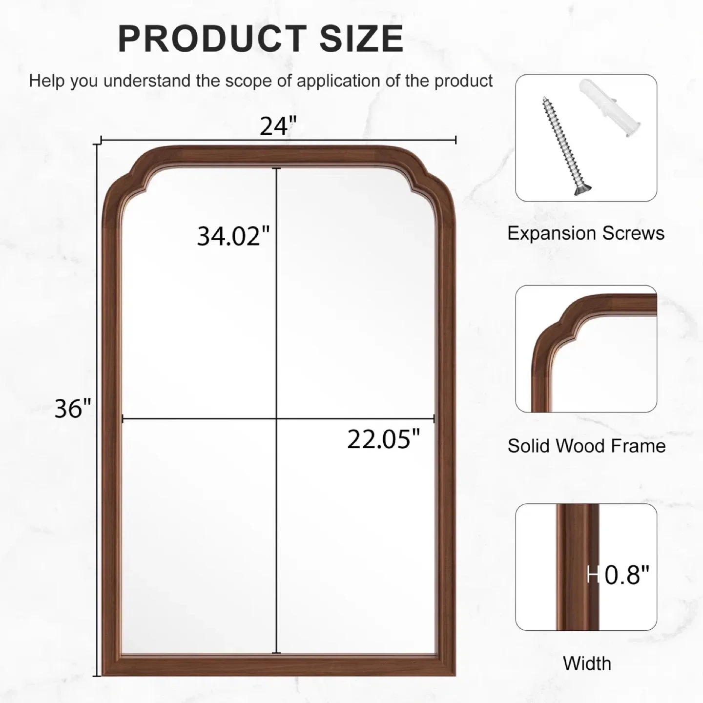 Wood Framed Safety Tempered Glass Mirror image indicator(6)